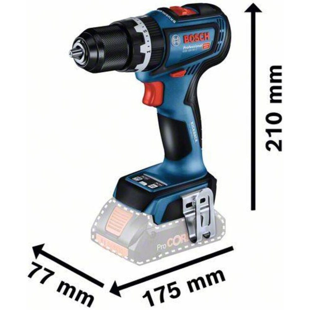 18V-90 Akku-Schlagbohrschrauber GSB BOSCH Professional - C - Akku-Schlagbohrschrauber blau/schwarz