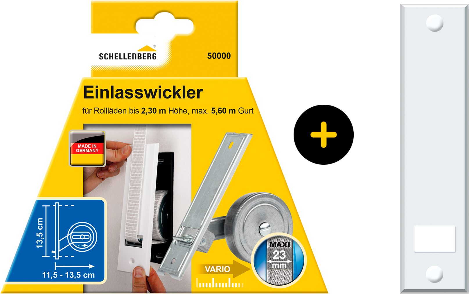 SCHELLENBERG Einlass-Gurtwickler Unterputz, inkl. Abdeckplatte weiß, Set, 1 günstig online kaufen