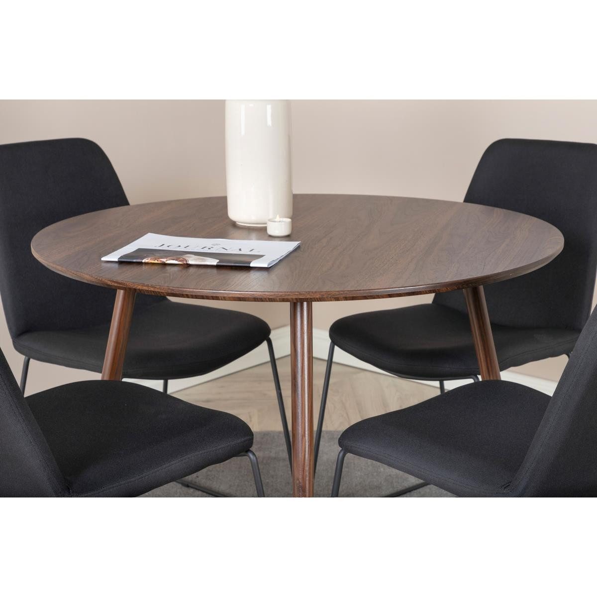 BOURGH Esstisch FLORENZ Esszimmertisch Ø100x75cm - runder Esstisch in walnuss, Tisch in modernem Design