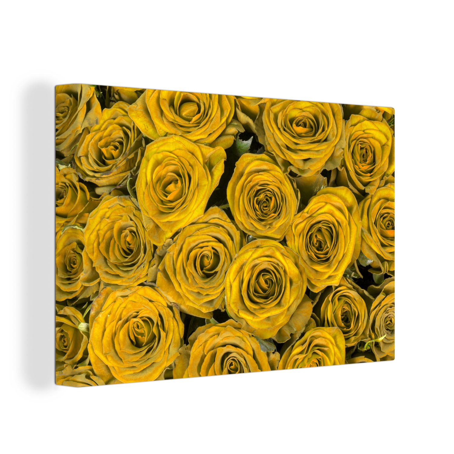 OneMillionCanvasses® Leinwandbild Rosen - Gelb - Blumenstrauß, (1 St), Wandbild Leinwandbilder, Aufhängefertig, Wanddeko, 30x20 cm