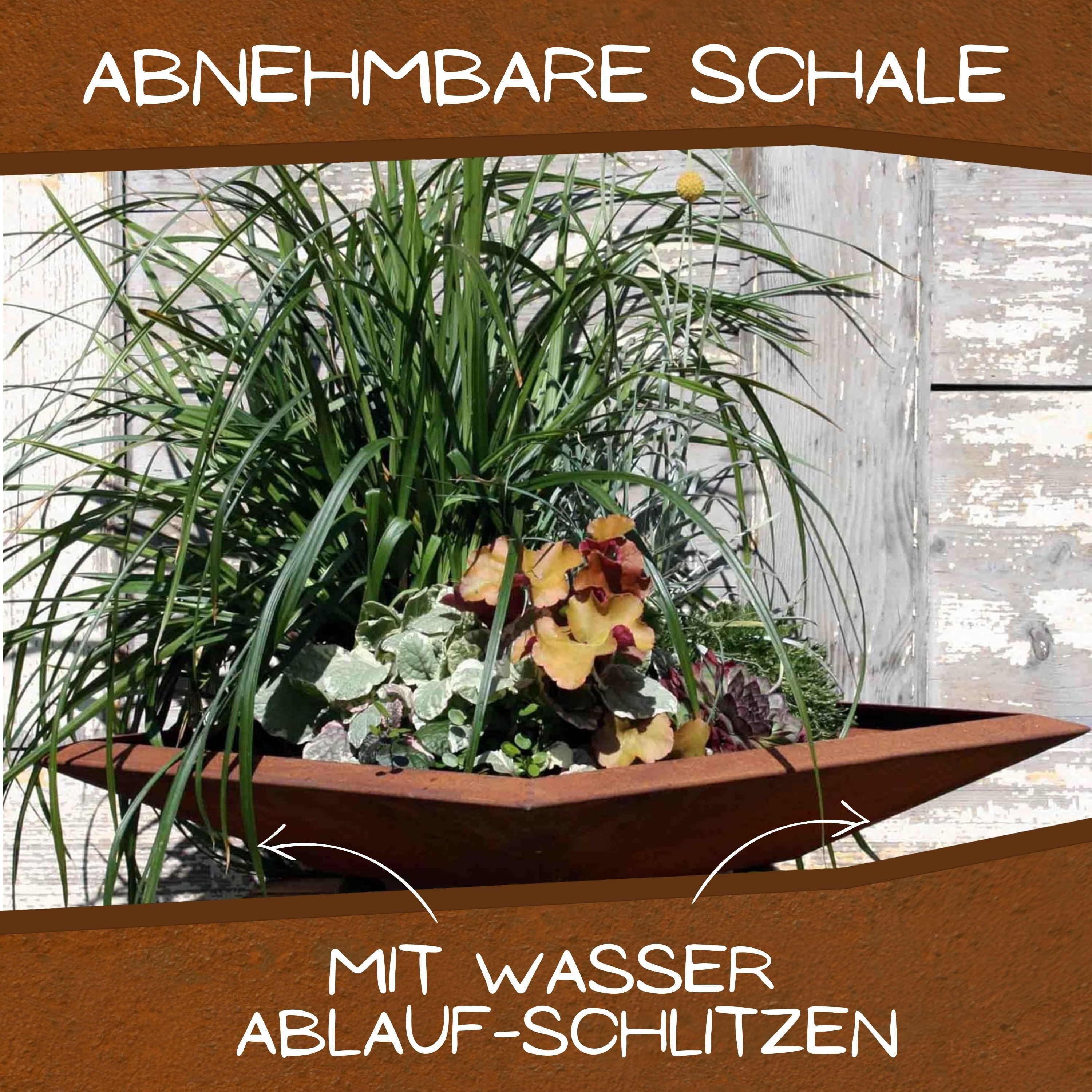 Rostikal Pflanzkübel Metall Dekosäule Blumenständer Pflanzschale, echter Rost
