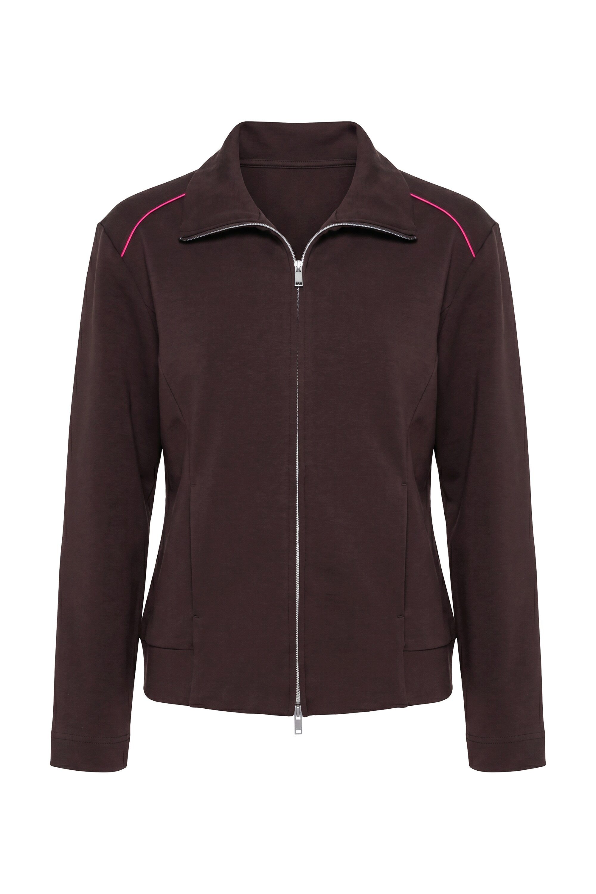 Ulla Popken Sweatjacke Sweatjacke Boxy Fit Stehkragen Langarm – Bild 2 von 4