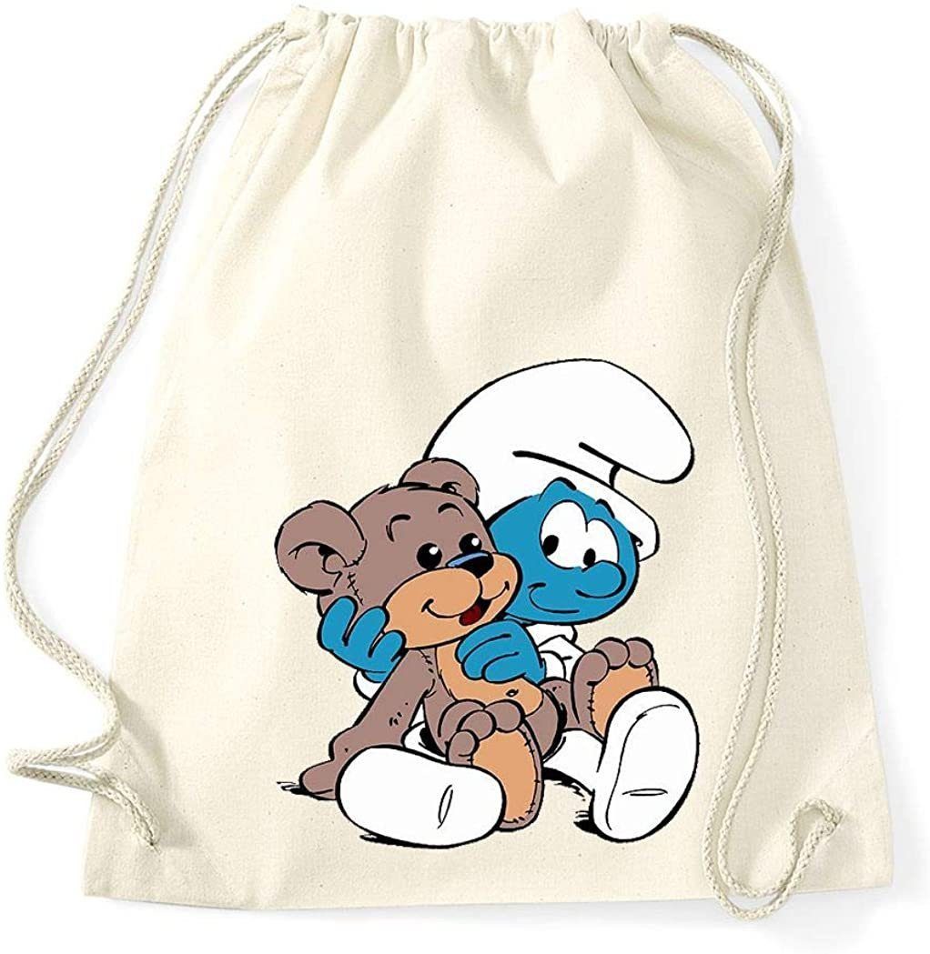 Youth Designz Turnbeutel Baby Schlumpf Baumwoll Tasche Turnbeutel, mit Trendigem Frontdruck