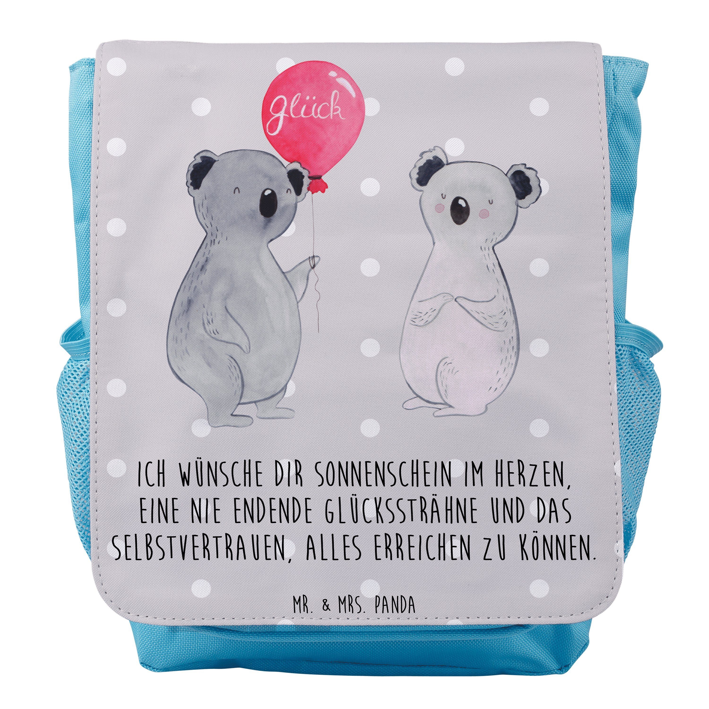 Mr. & Mrs. Panda Kinderrucksack Jungen Koala Luftballon - Grau Pastell - Geschenk, Party, Koalabär, K | Rucksäcke