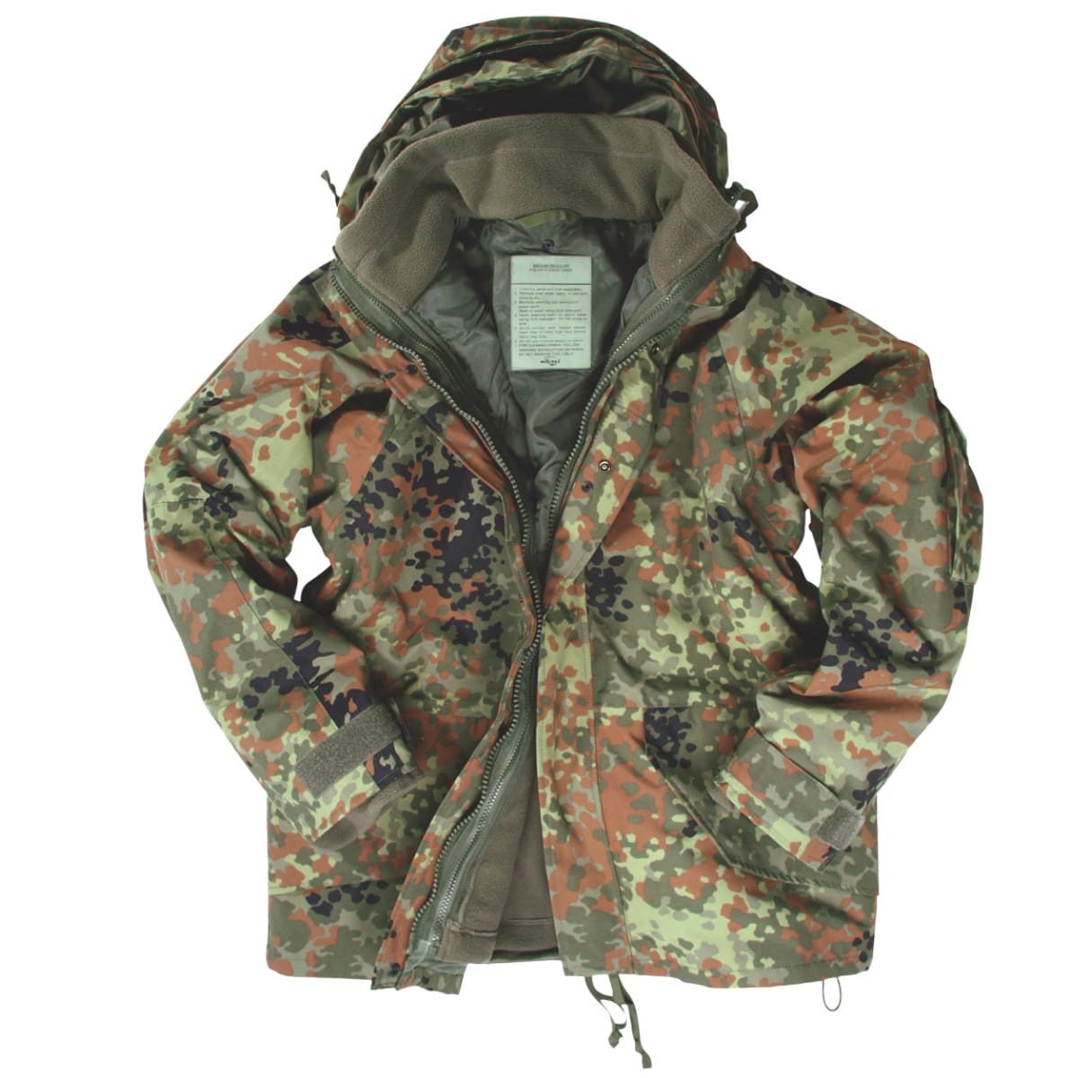 Mil-Tec Parka Militär Nässeschutzjacke mit Fleecejacke