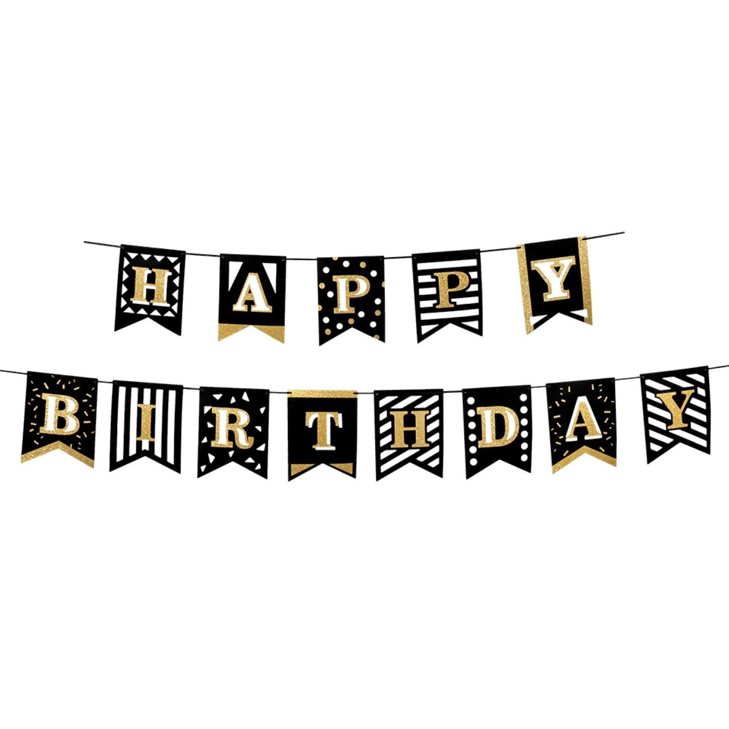Boland Girlande 'Party time' Girlande Happy Birthday 2x2 m, Gold