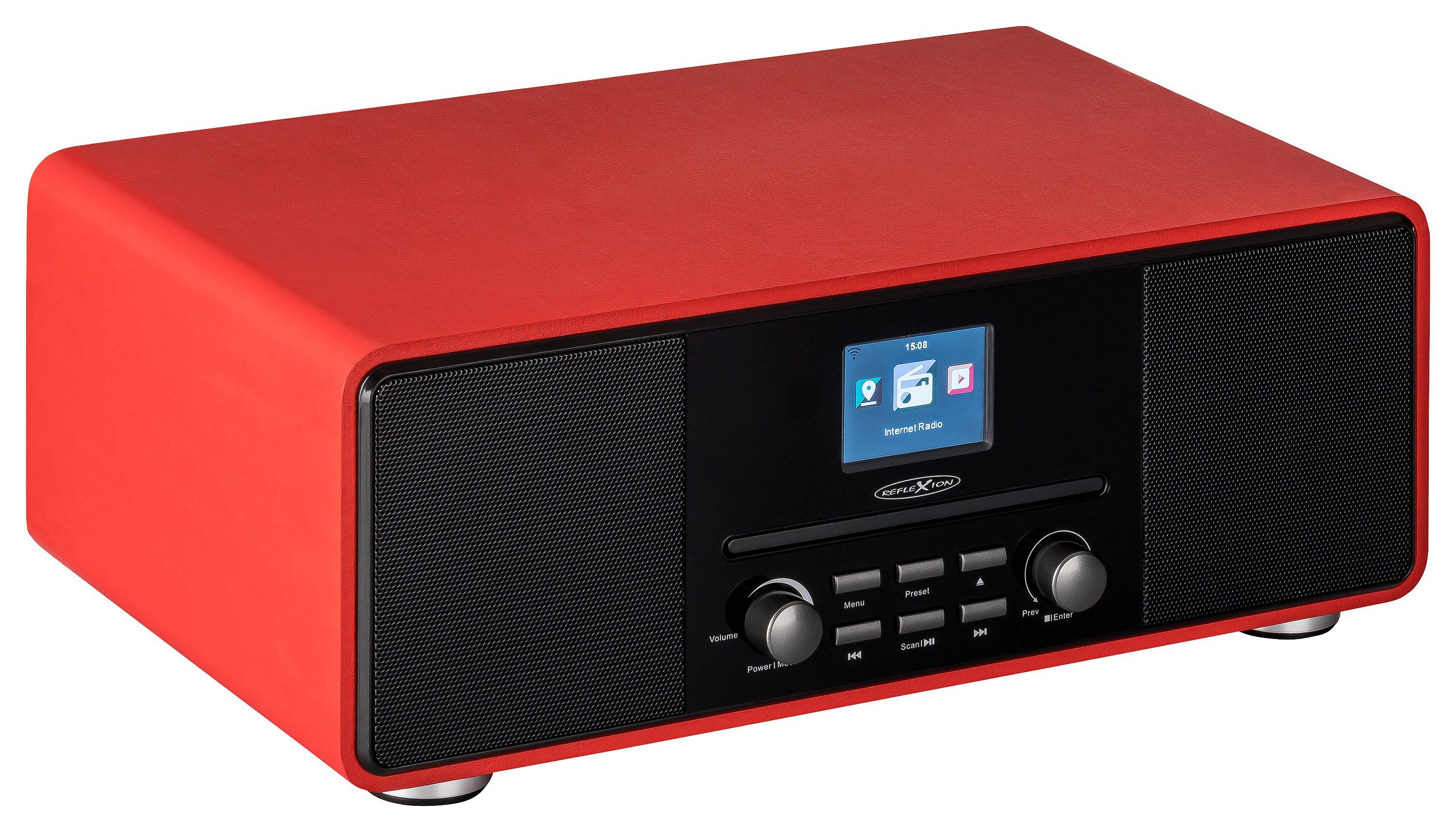 Reflexion Internet-Radio WLAN) rot Farbdisplay, 2,4" Kopfhöreranschluss, W, (DAB), AUX-IN, TFT (Digitalradio HRA19INT Bluetooth, 160