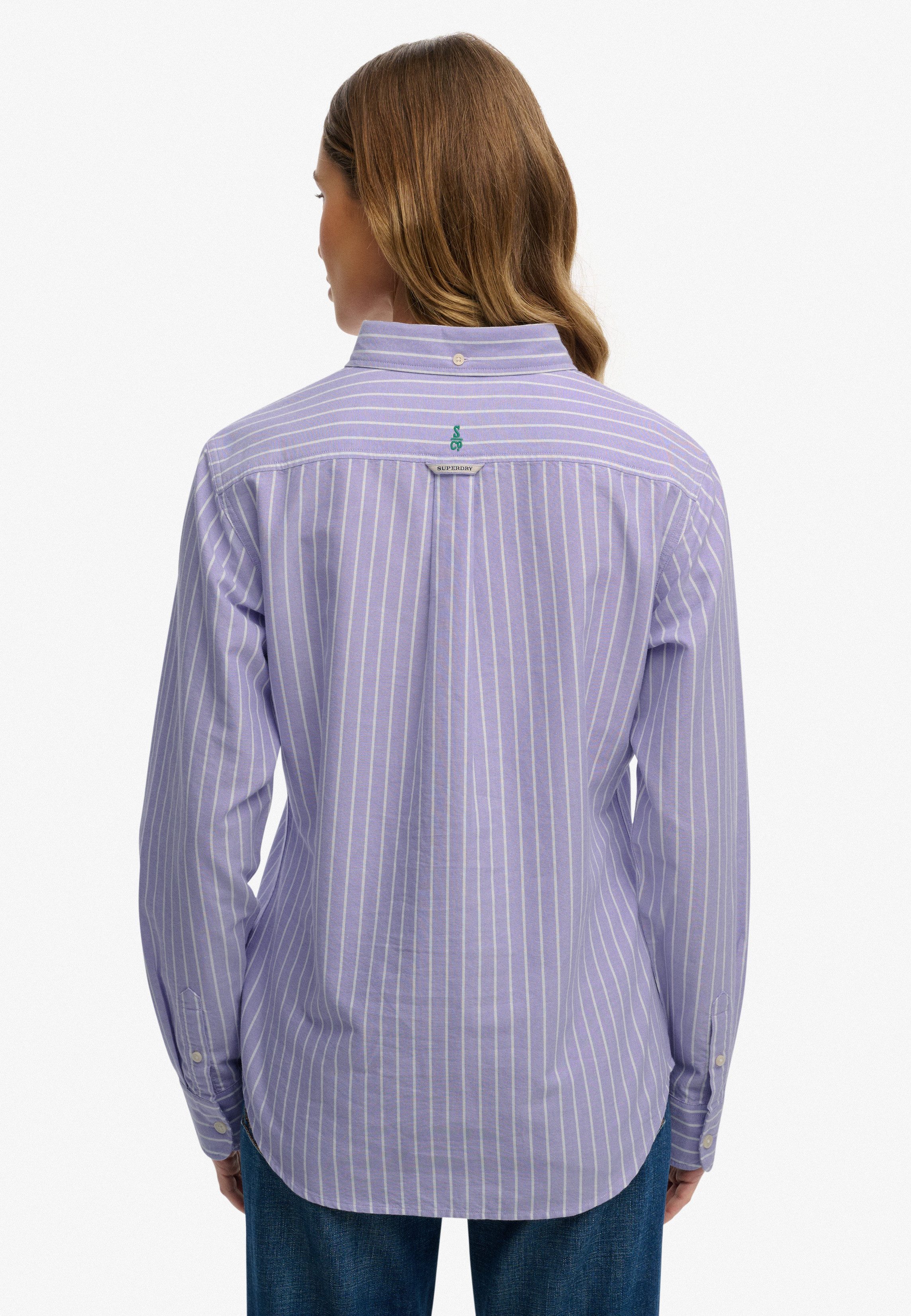 Superdry Hemdbluse SLIM OXFORD BD L/S SHIRT Baumwolle, slim fit