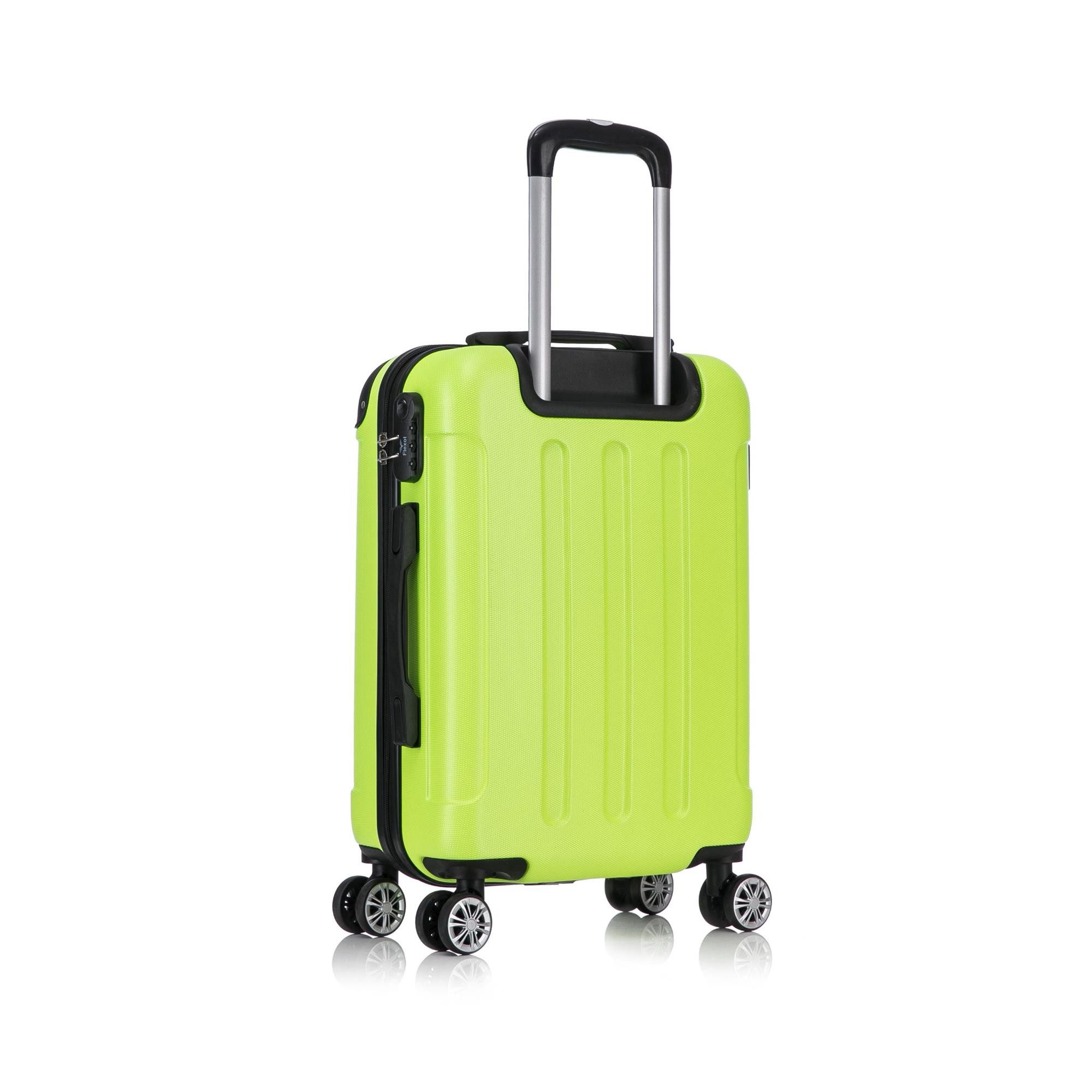 Flexot Hartschalen-Trolley F-2045 Kofferset, 360° Rollen, robuster Reisekoffer, Bordcase, 4 Rollen, Robuster und moderner Koffer mit vier 360° Rollen und Zahlen – Bild 5 von 5