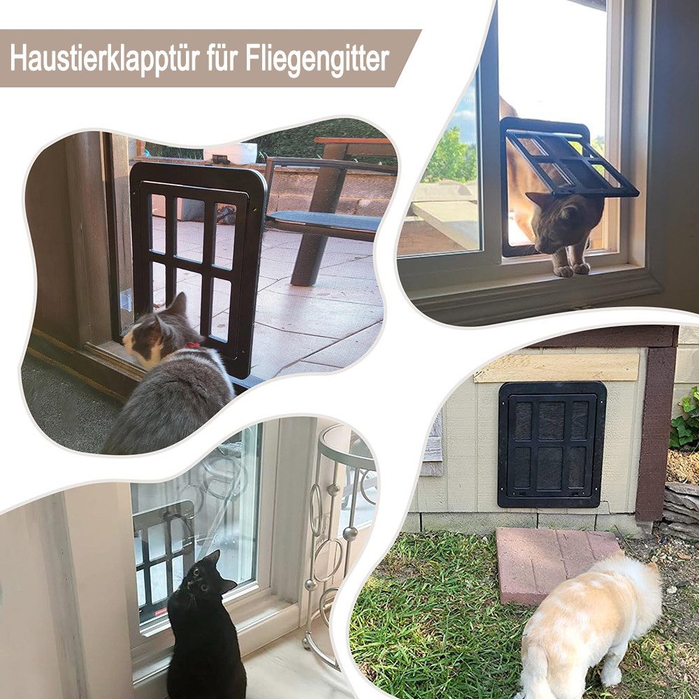 Ledander Katzenklappe Haustierklappe für Fliegengitter, Katzenklappe Innentür Aussentür, Hundeklappe mit Magneten, Katzenklappe, Fliegengittertür