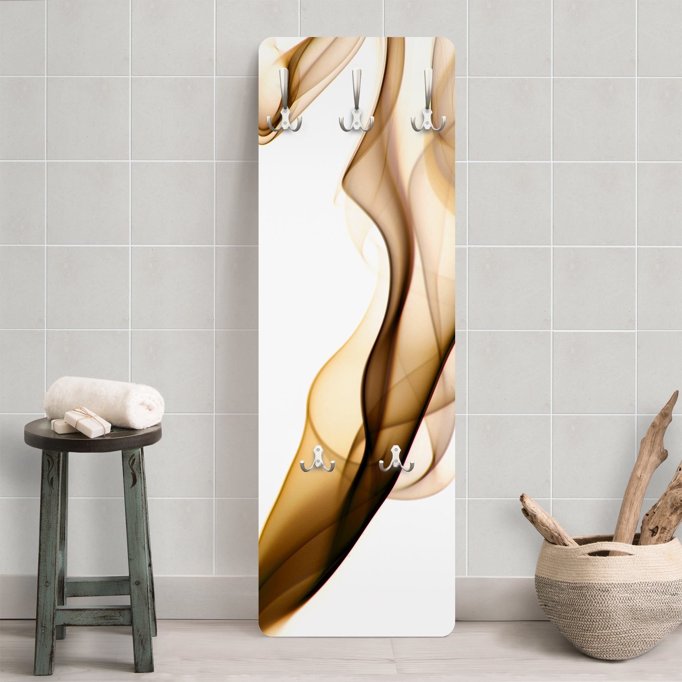 Bilderdepot24 Garderobenpaneel Design Abstrakt Golden Nebula (ausgefallenes  Flur Wandpaneel mit Garderobenhaken Kleiderhaken hängend), moderne  Wandgarderobe - Flurgarderobe im schmalen Hakenpaneel Design