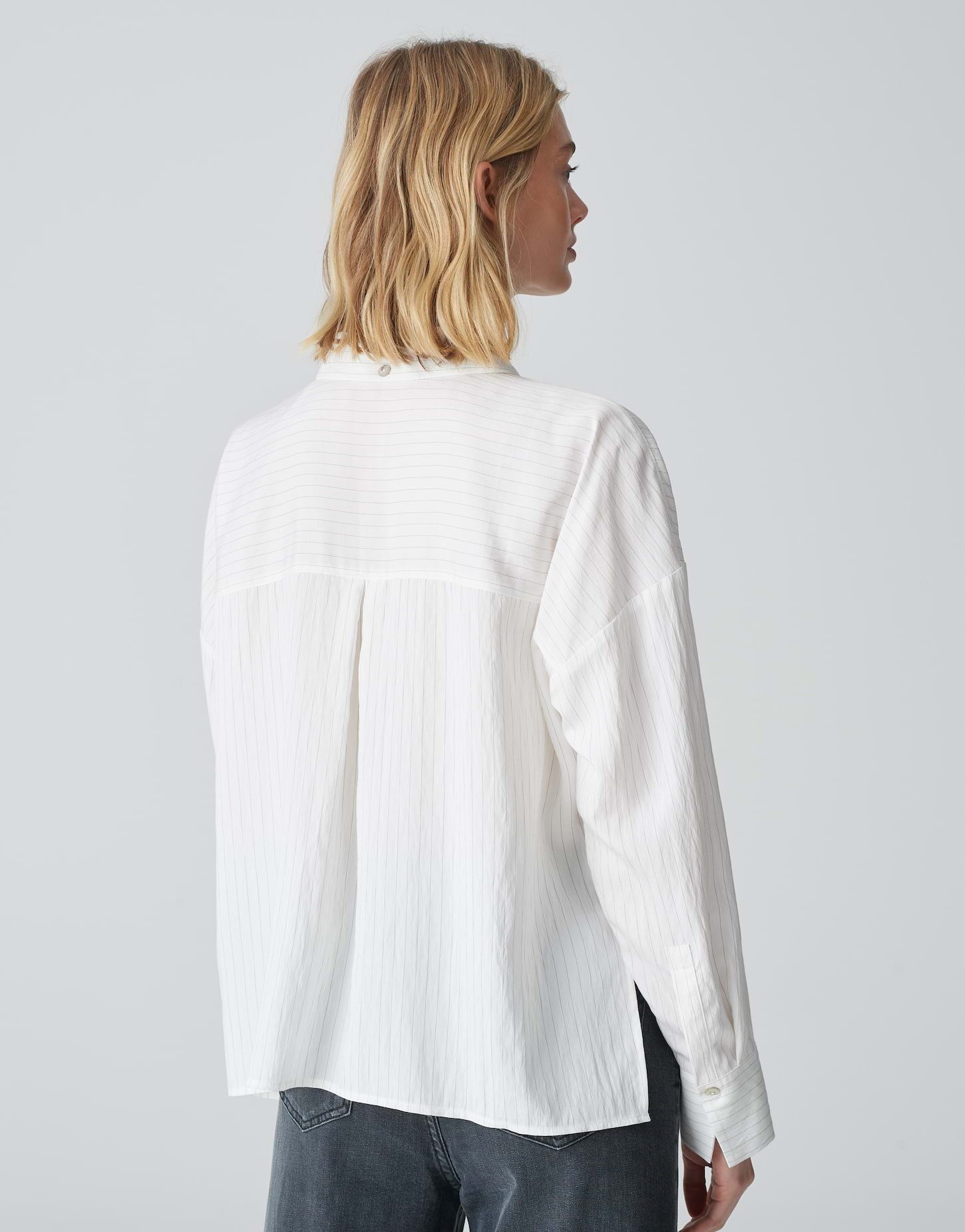 OPUS Langarmbluse Streifenbluse FREDI Boxy Fit aus Modal Mix