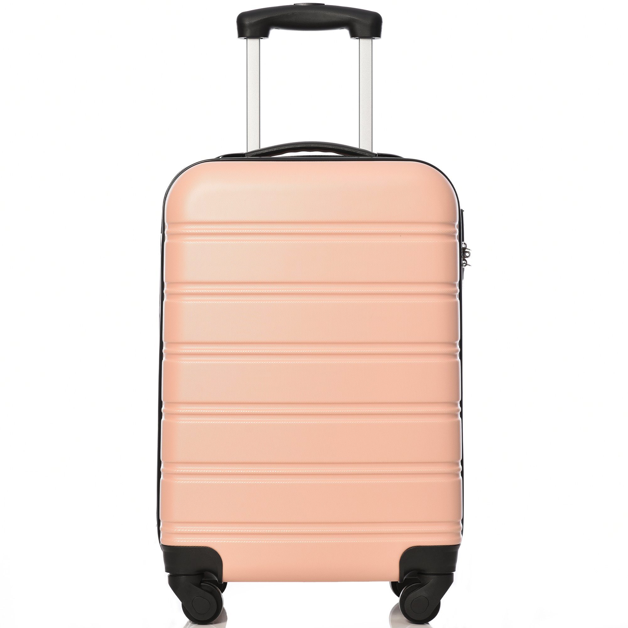 BlingBin Handgepäckkoffer Hartschalen-Koffer Reisekoffer leises Universalrad, 4 Rollen, ABS-Material, Größen: 36*22.5*55CM rosa