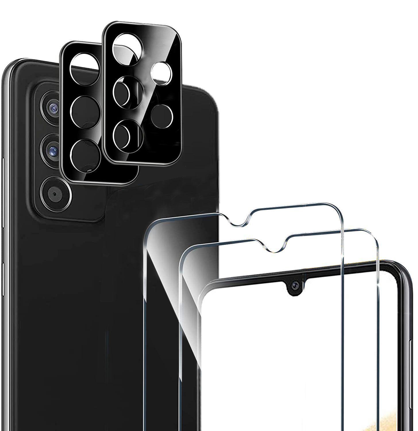 Displayschutzglas 2X Schutzglas (Display + Kamera) für Samsung Galaxy A33 5G