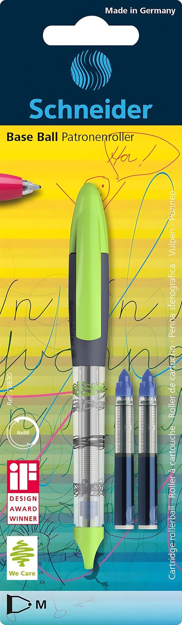 SCHNEIDER Tintenroller Schneider Tintenroller Base Ball + 2 RP 852 Blister 1 Stück sortiert