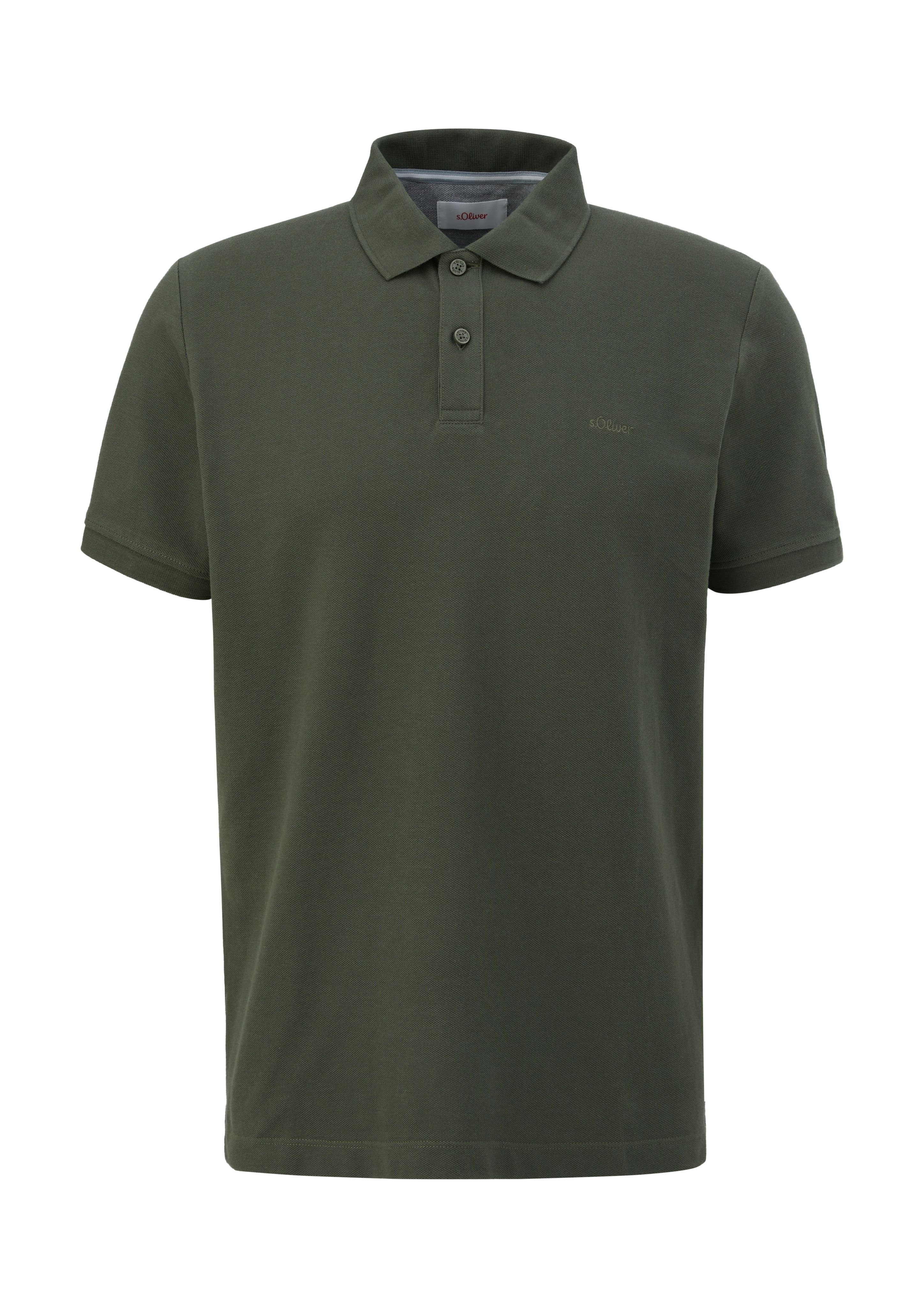 s.Oliver Kurzarmshirt Poloshirt aus Baumwollpiqué Logo günstig online kaufen