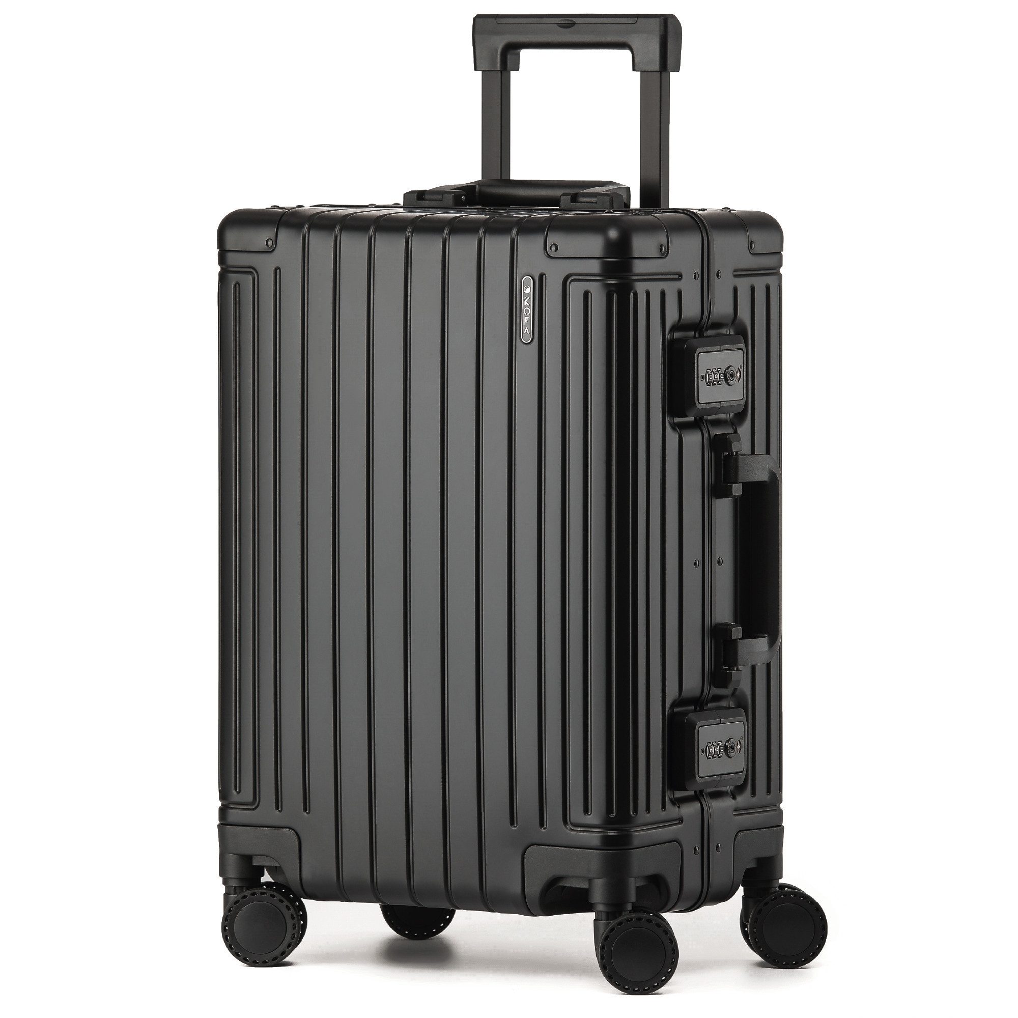 KOFA Handgepäckkoffer GENEVA, 55cm 100% Aluminium Hartschale, 4 Rollen, TSA Schloss