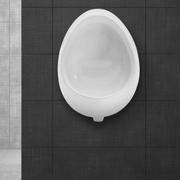 ECD Germany Urinal Pissoir Pinkelbecken WC-Urinal Absaugeurinal Becken, Keramik, Zulauf von hinten Weiß Hochwertige Keramik Modernes Design 35x42x30cm
