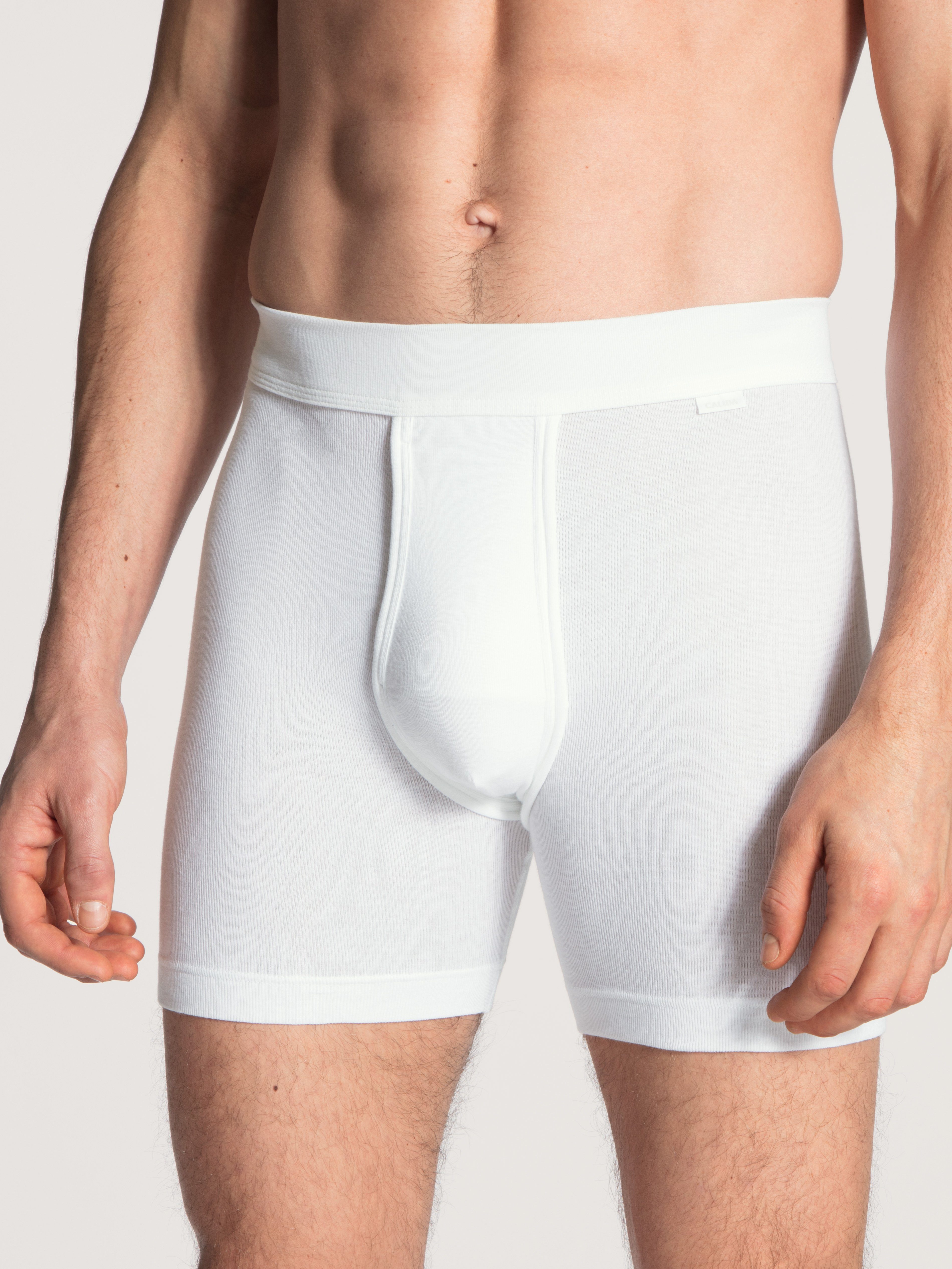 CALIDA Boxershorts Cotton 1:1 Trunk, Brief, Herrenunterhose mit Softbund und Eingriff weiss