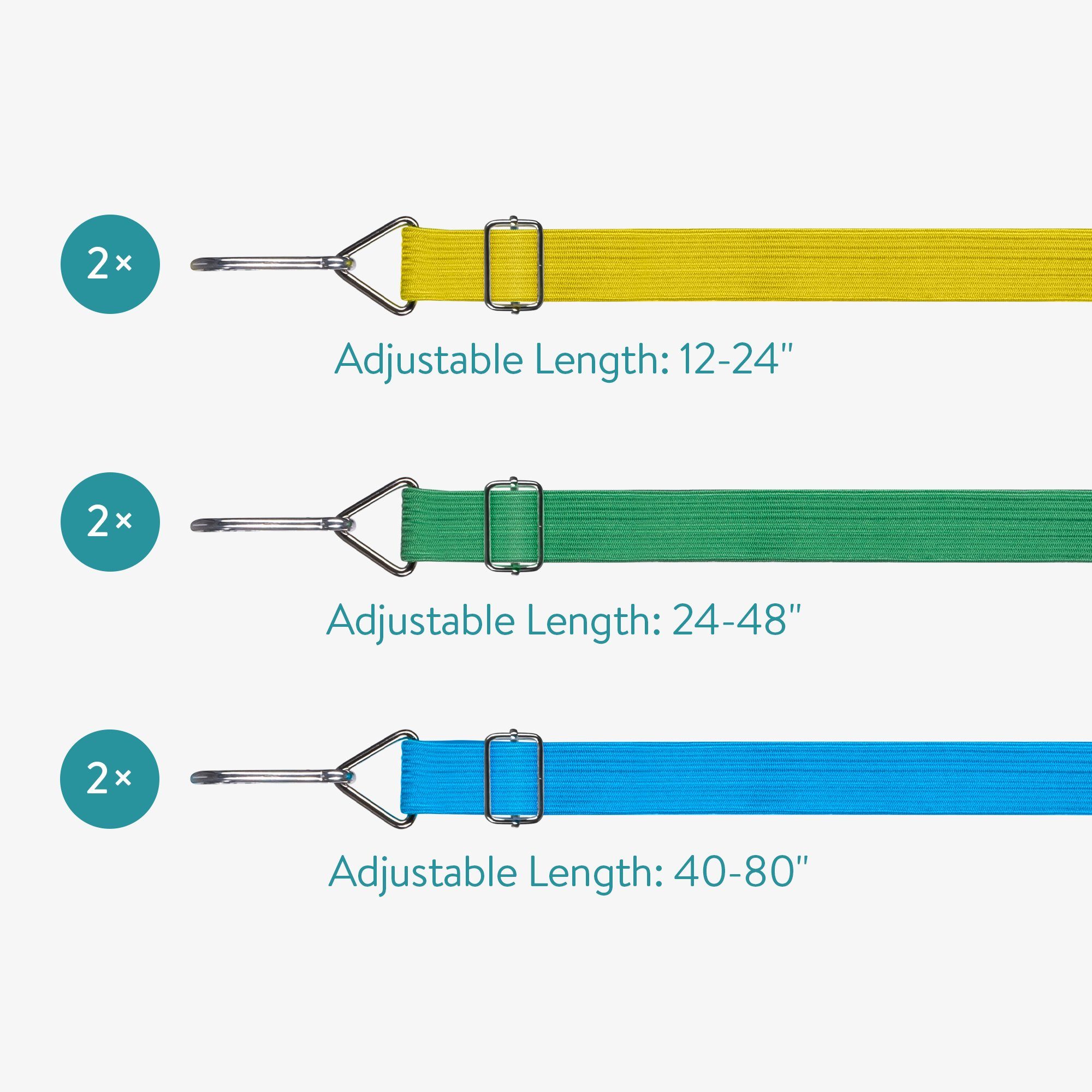 6x Spanngurte - Karabinerhaken mit einstellbar Flache Spanngurt 30-203cm Navaris