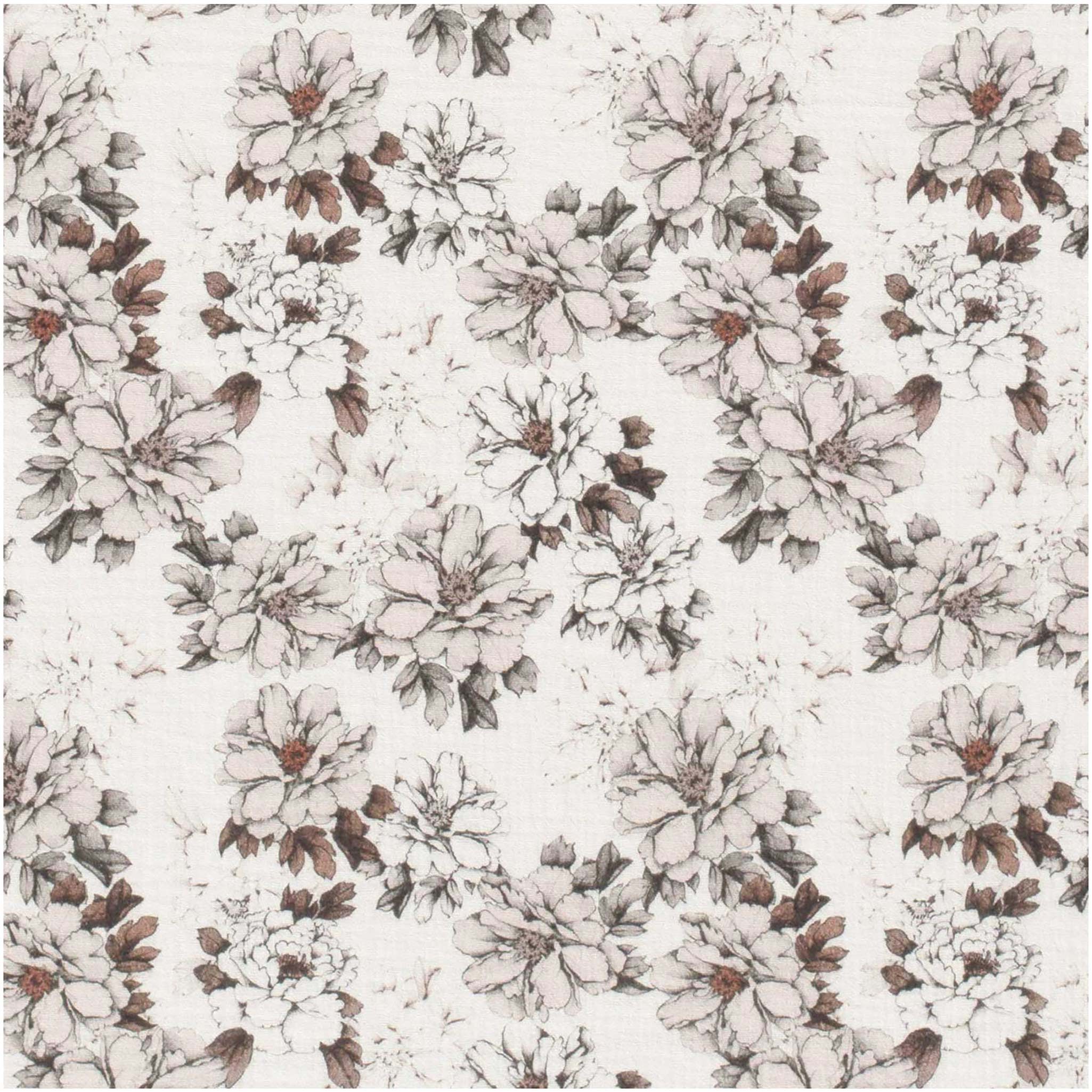 maDDma Stoff Musselin-Stoff Digital-Druck Motive ab 50x130cm uni Mulltuch, Blumen