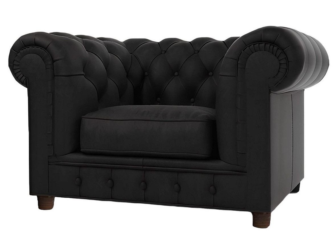 Xlmoebel Sessel Chesterfield Schwarz Eleganter Ledersessel im klassischen Desig (Sessel), Hergestellt in Europa