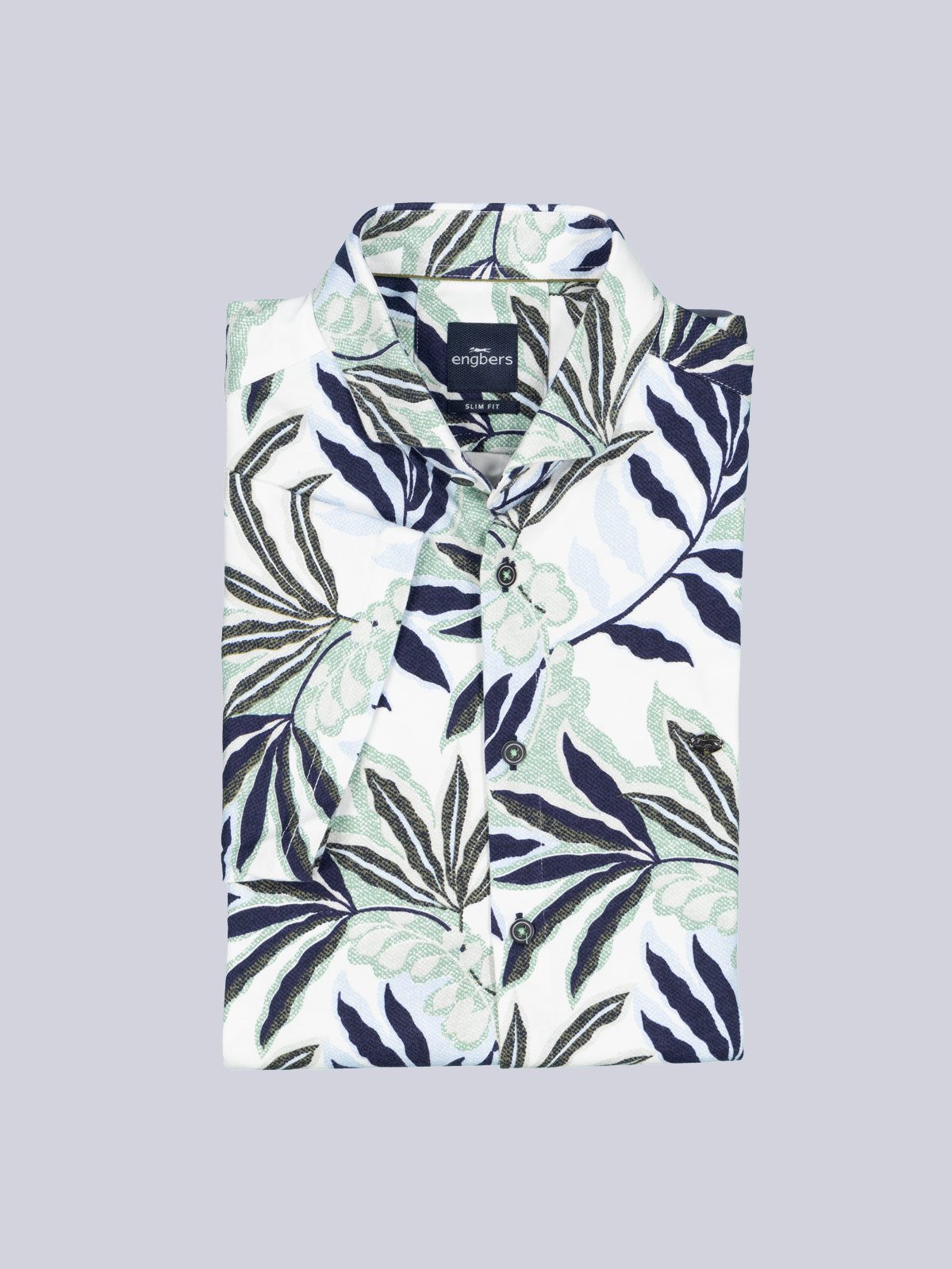 Engbers Kurzarmhemd Herren Kurzarm-Hemd gemustert, Hellgruen