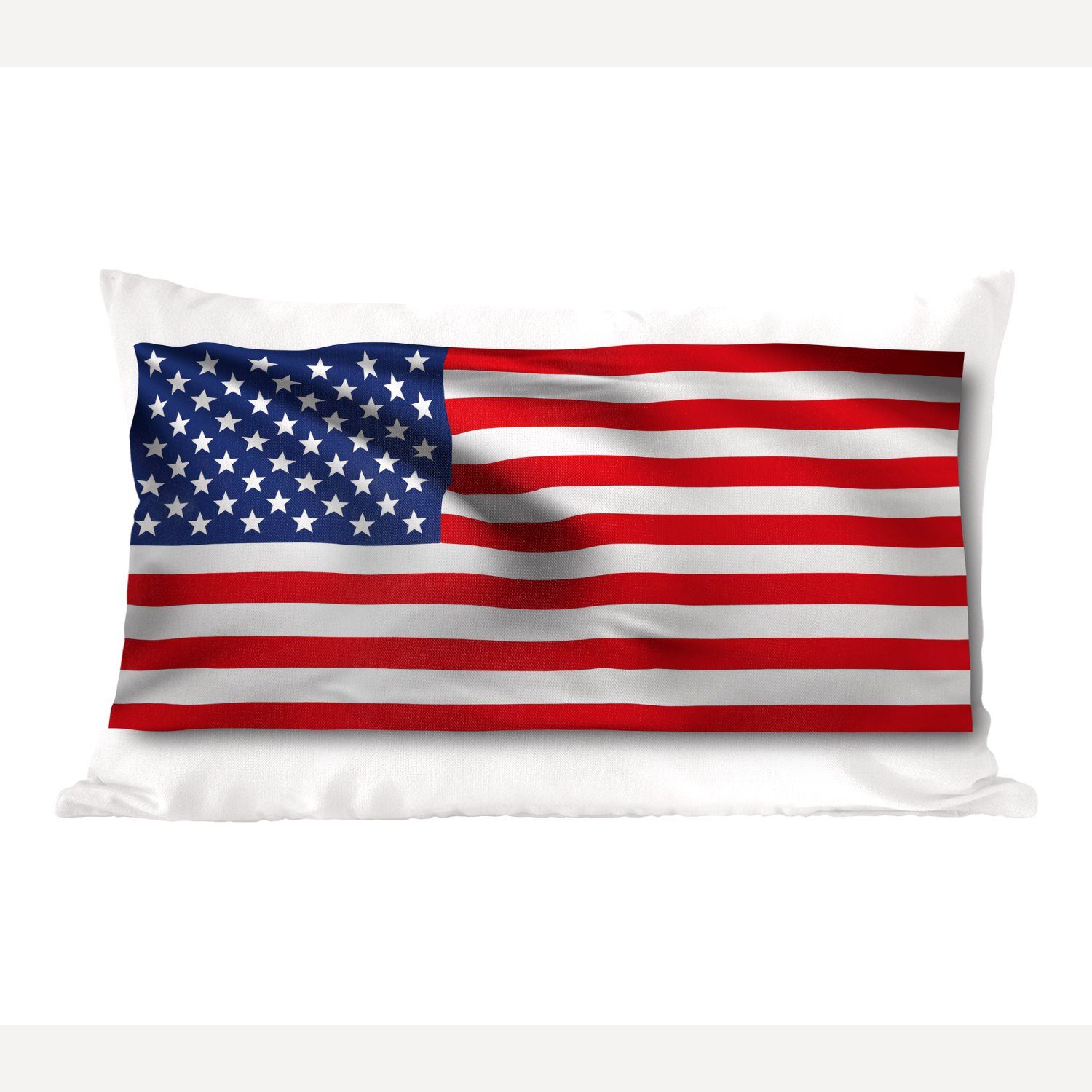 MuchoWow Dekokissen Flagge der Vereinigten Staaten auf weißem Hintergrund, Wohzimmer Dekoration, Zierkissen, Dekokissen mit Füllung, Schlafzimmer