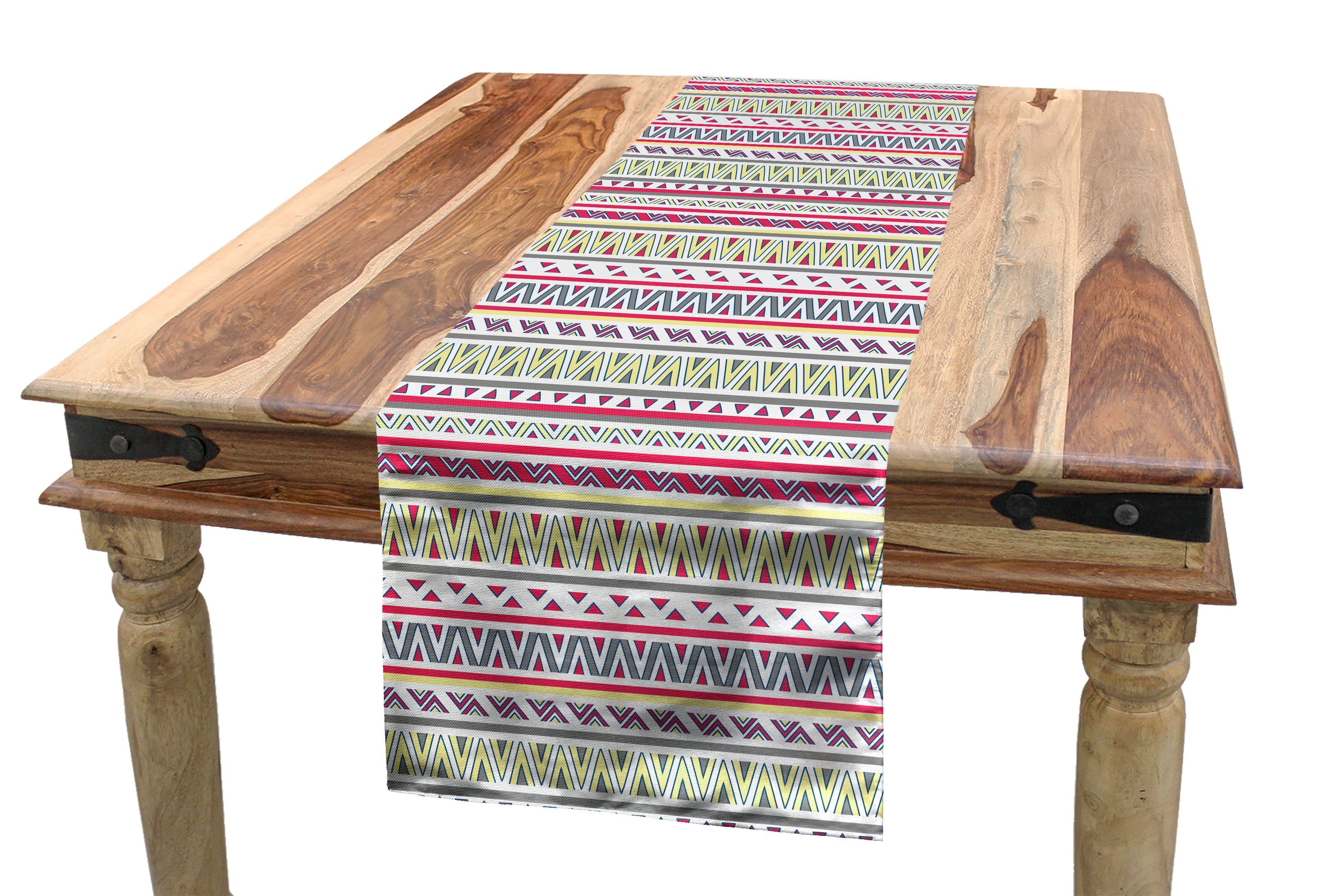 Abakuhaus Tischläufer Esszimmer Küche Rechteckiger Dekorativer Tischläufer, Stammes abstrakte Streifen