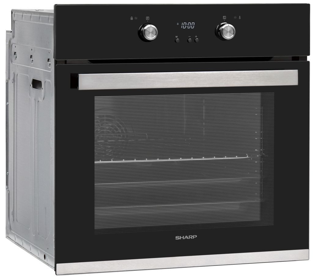 Sharp Backofen Pyrolyse Selbstreinigung Schwarz Kindersicherung 4fach Verglasung 72 L, mit Nein