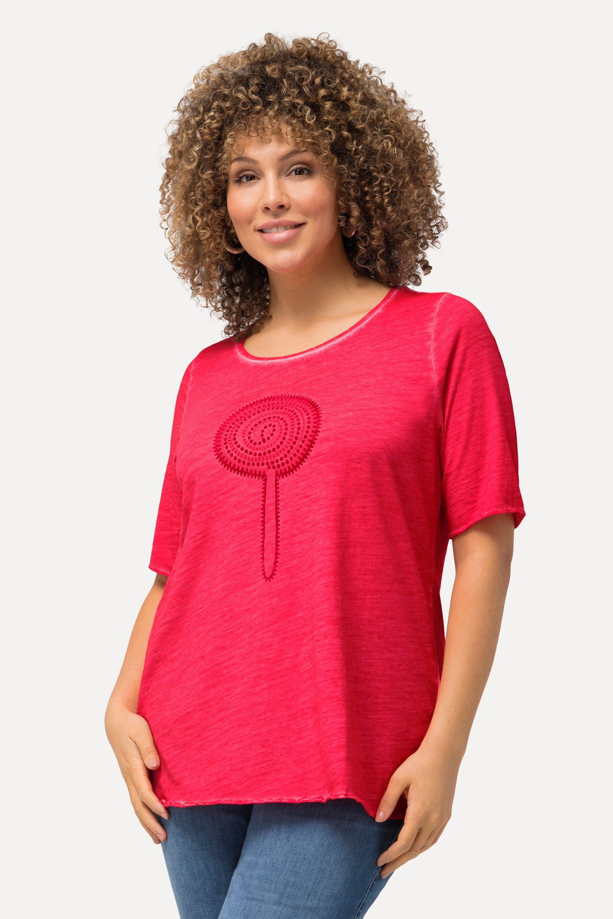 Ulla Popken T-Shirt T-Shirt Flockdruck Classic günstig online kaufen