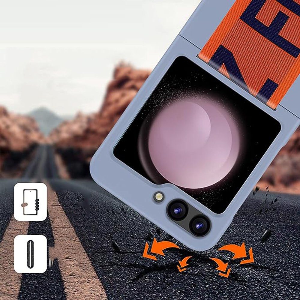 FELIXLEO Smartphone-Hülle Smartphone-Hülle Samsung Galaxy Z Flip 5 Hülle Mit Band Ring