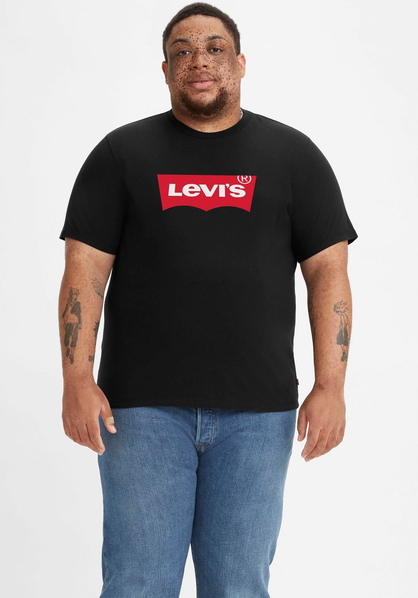 Levi's® Plus T-Shirt LE B&T BIG GRAPHIC TEE mit Logofrontprint mineral black