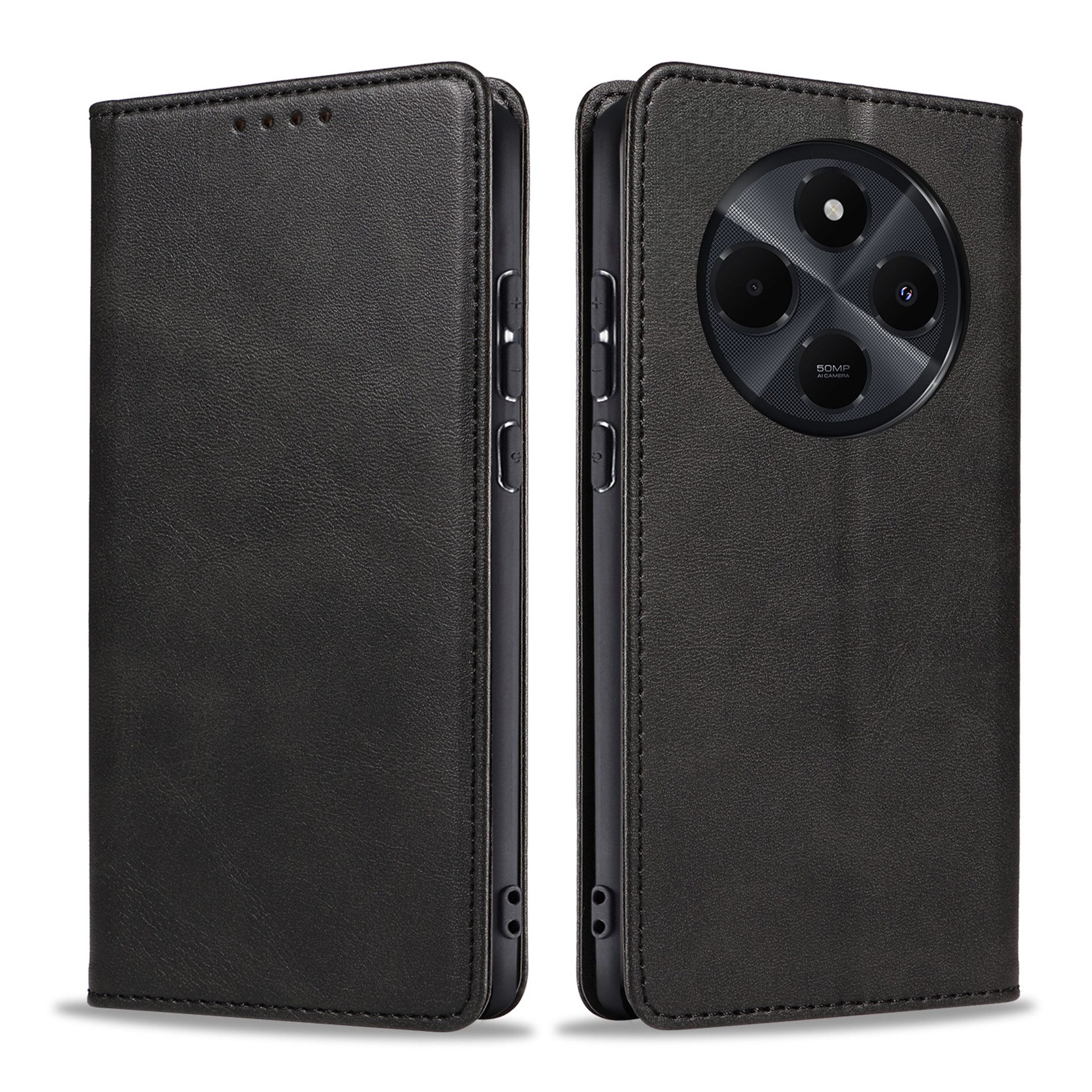 Tec-Expert Handyhülle Tasche Hülle für Xiaomi Redmi 14C 6.88 Zoll, 6.88, Cover Klapphülle Case mit Kartenfach mit Displayglas