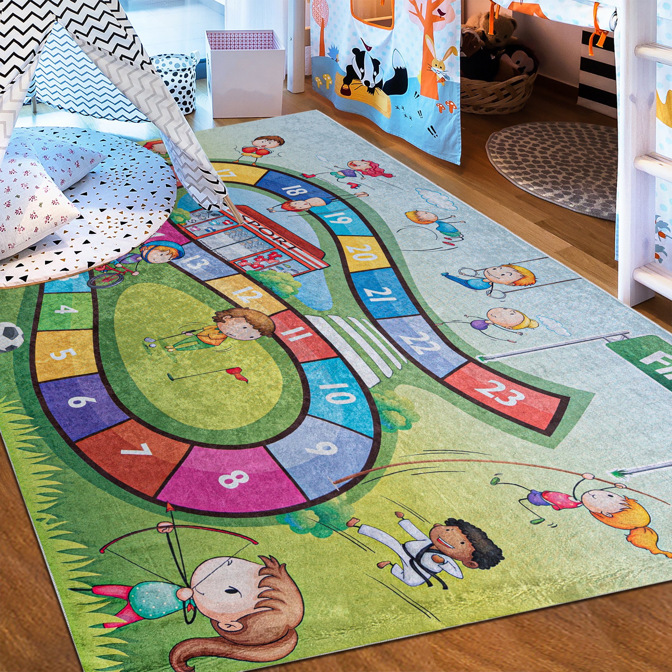 Mazovia Kinderteppich Kinderteppich Kinderzimmerteppich Hüpfspiel, 80 günstig online kaufen