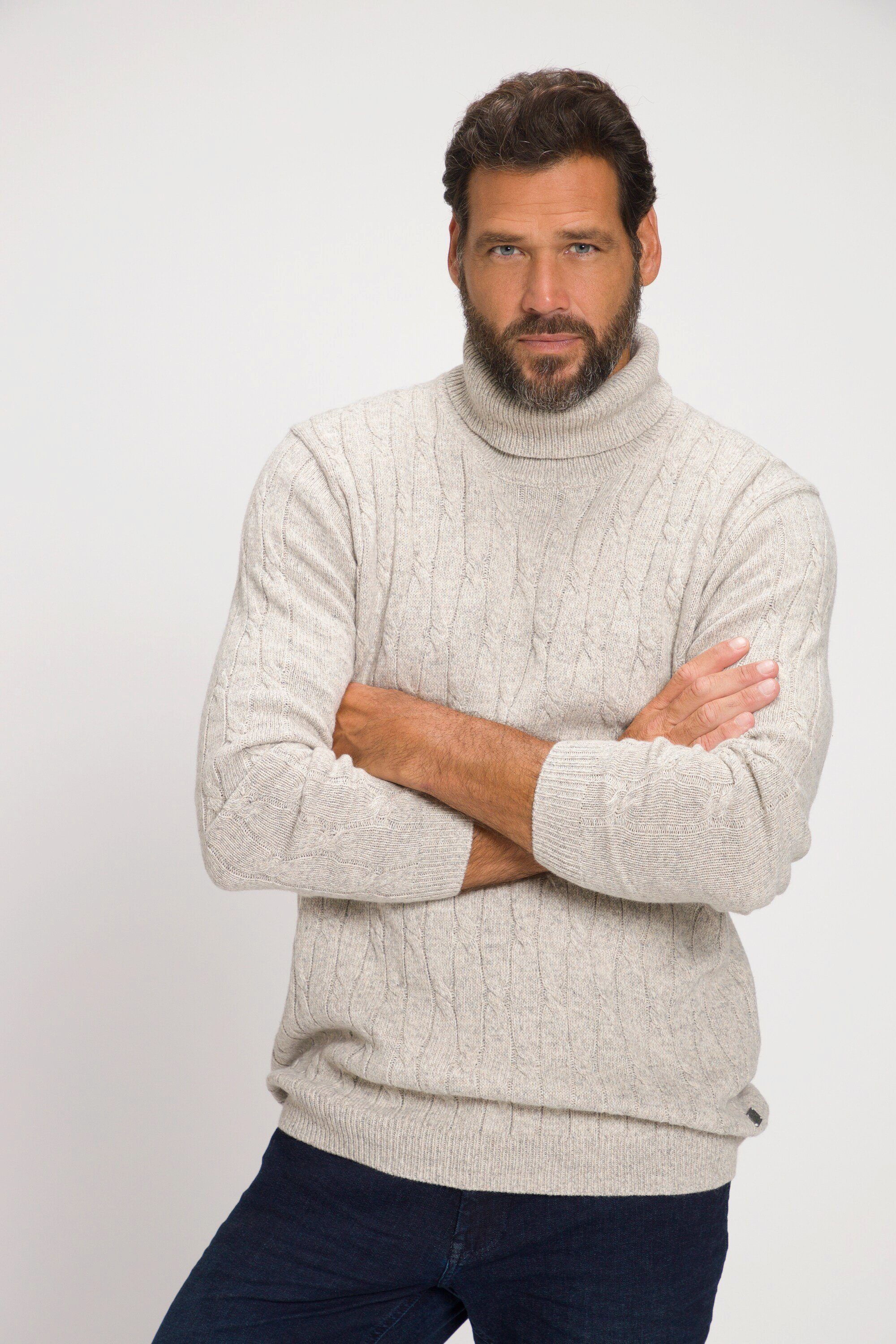 Rundhalspullover Pullover Zopfmuster Rollkragen