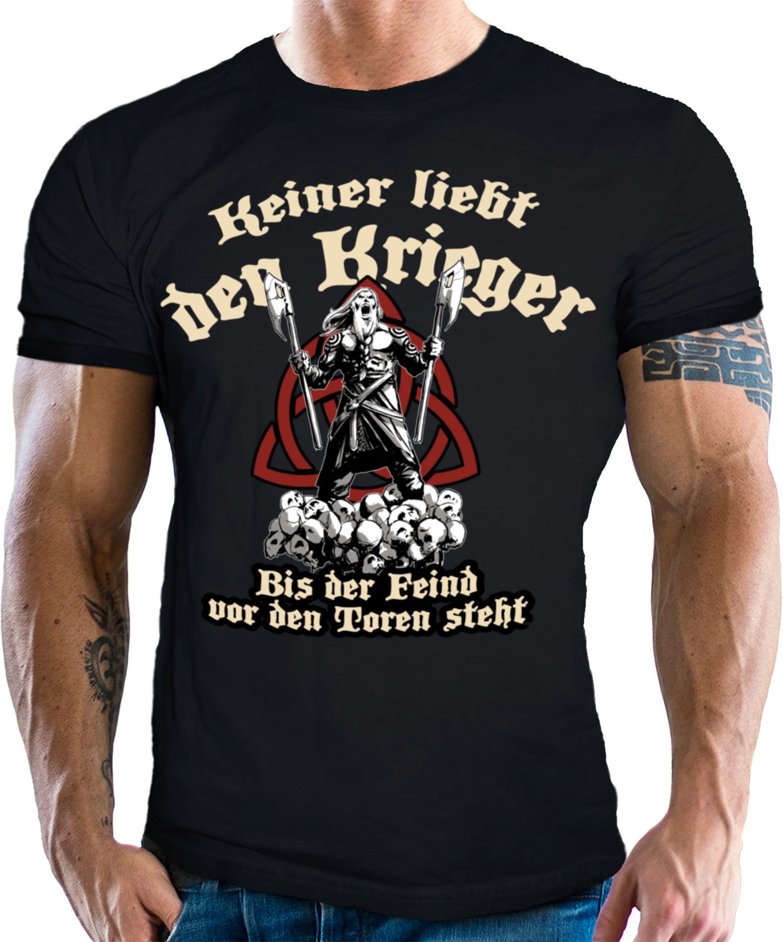 LOBO NEGRO® T-Shirt für Wikinger Nordmann Keltic Fans - keiner liebt den Krieger