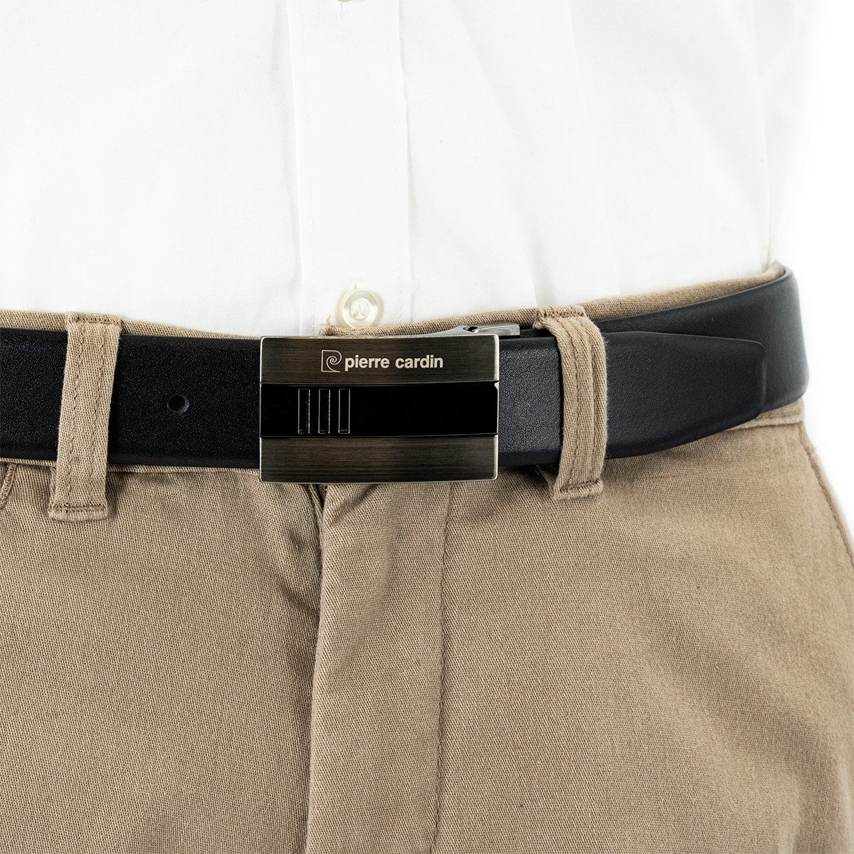 Pierre Cardin Koppelgürtel Leder-Gürtel Herren 33 mm breit günstig online kaufen