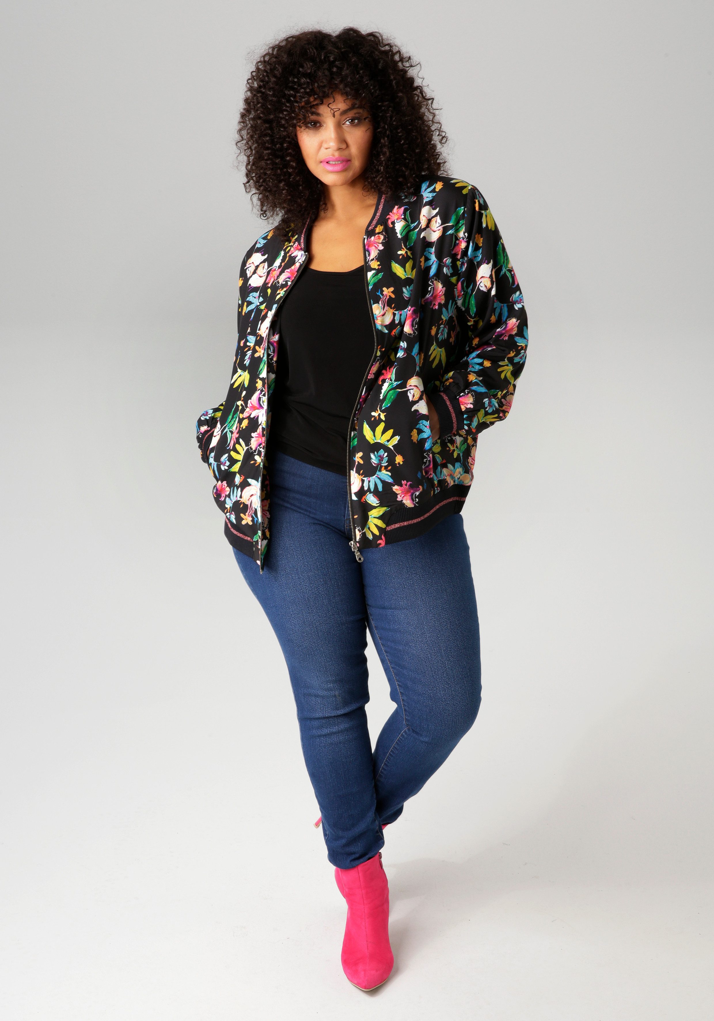 Aniston PLUS Blouson Mit Blumendruck