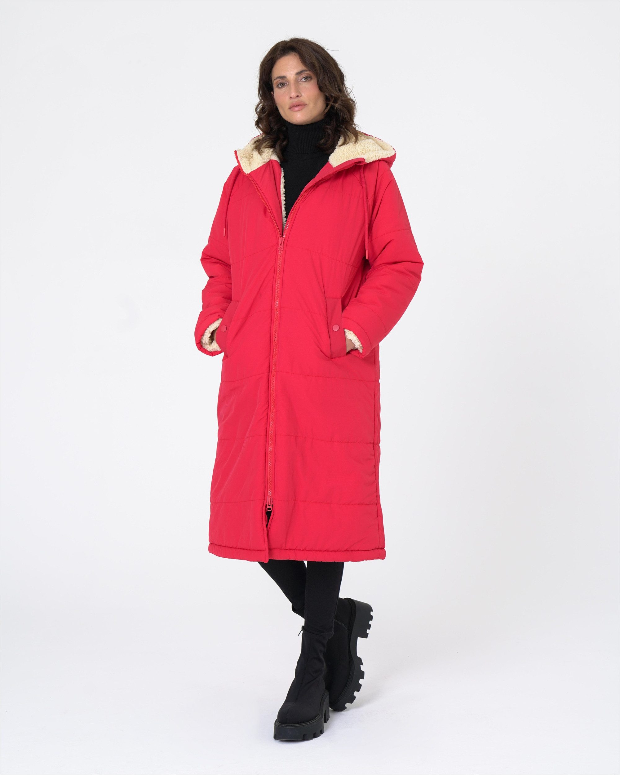 freshlions Wintermantel Emilia mit großer, verstellbarer Kapuze