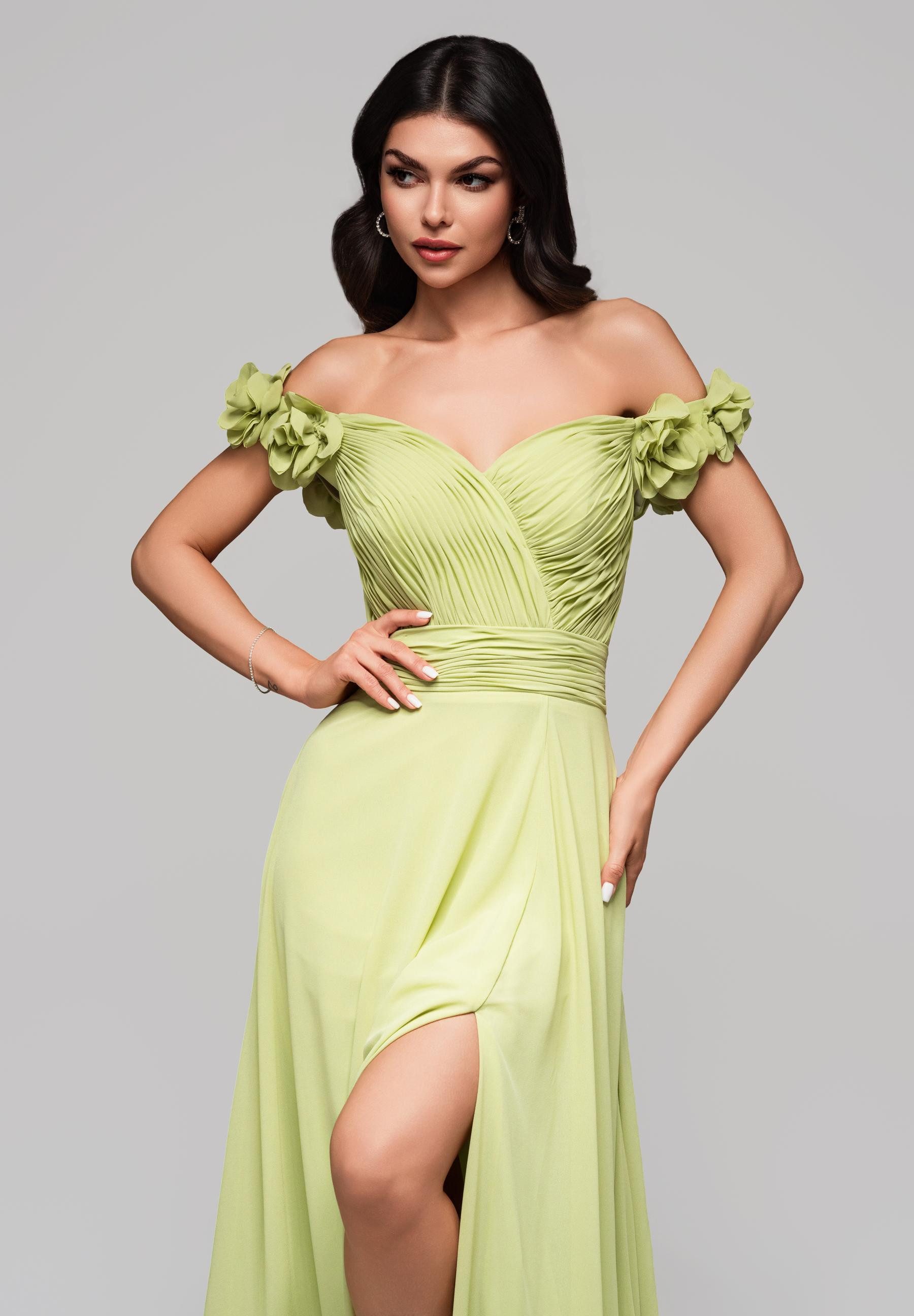 OMBRE Abendkleid Elegantes Off-Shoulder-Abendkleid mit Blumenärmeln günstig online kaufen