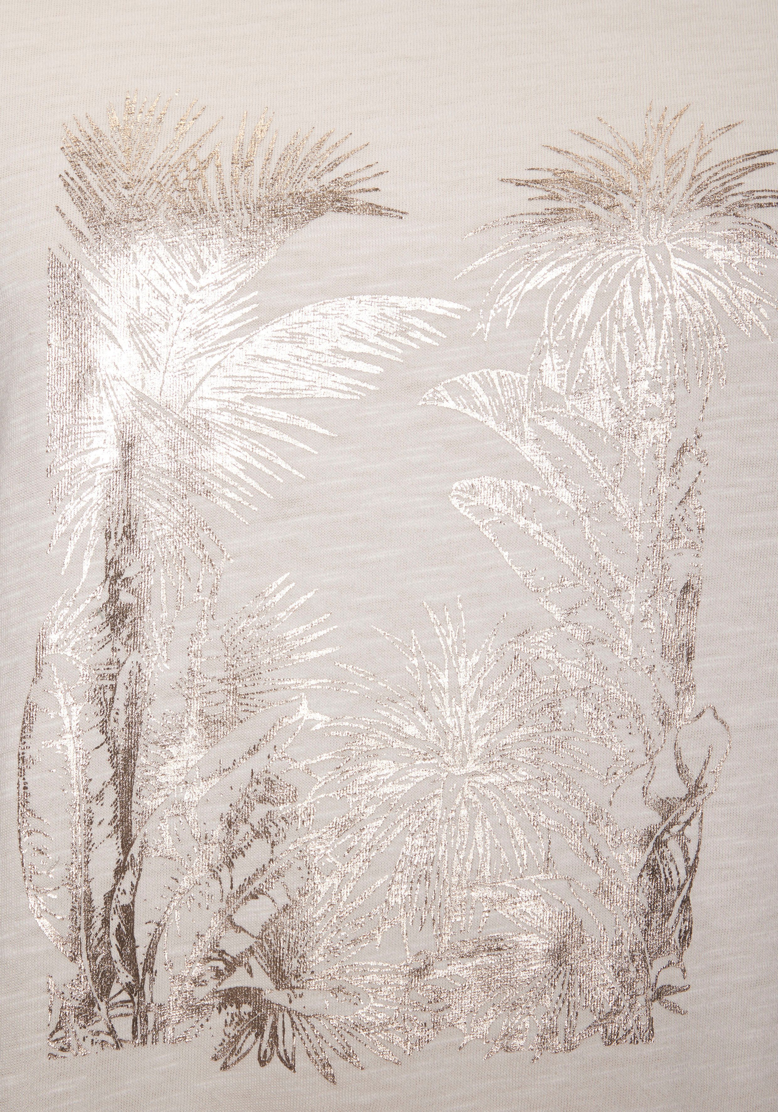 Vivance T-Shirt mit goldfarben schimmerndem Folienprint aus weicher Baumwoll-Qualität