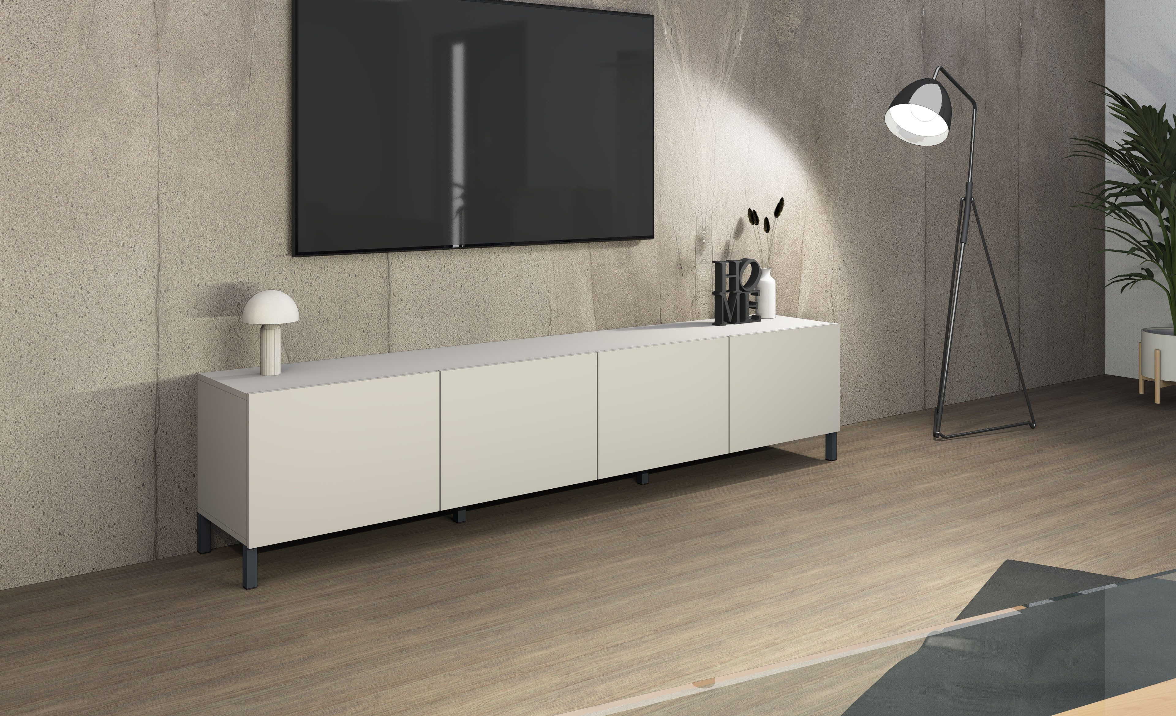 borchardt Möbel Lowboard Sophia, TV-Schrank mit Metallfüßen, Metallfüße, grifflose Optik