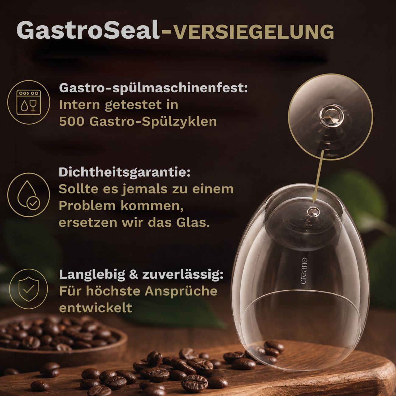 Creano Teeglas Premium Gläser 4er Set, 400ml, 4-tlg., Borosilikatglas