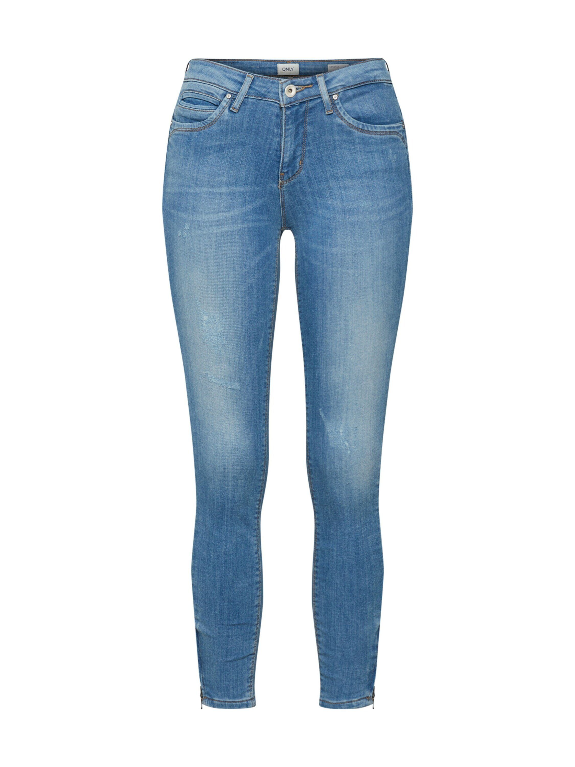 ONLY 7/8-Jeans Kendell (1-tlg) Fransen, Plain/ohne Details, Patches