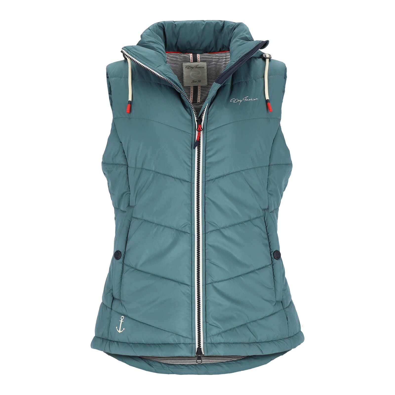 Dry Fashion Steppweste Rügen Damen Weste Rügen mit abnehmbarer Kapuze und taillierten Schnitt