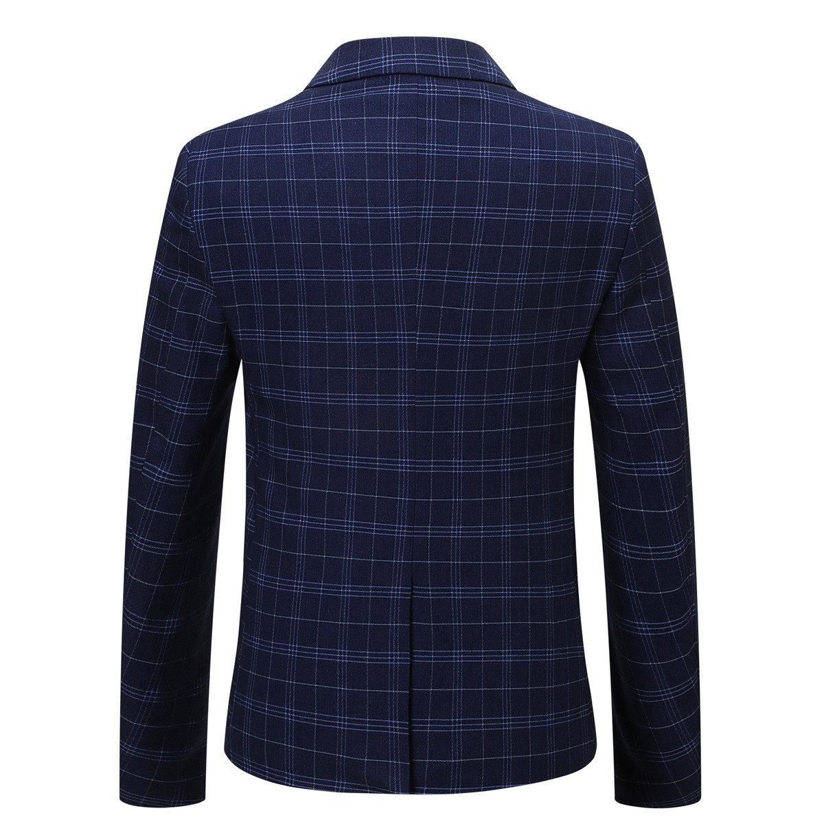 Allthemen Anzug (2 tlg) karierter Herrenanzug Slim Fit Businessanzug mit 2 Knöpfen