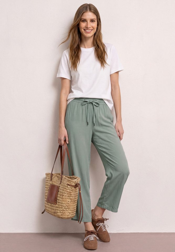 STREET ONE Stoffhose Style Emee 3/4-Sommerhose mit elastischem Bund und Tunnelzug