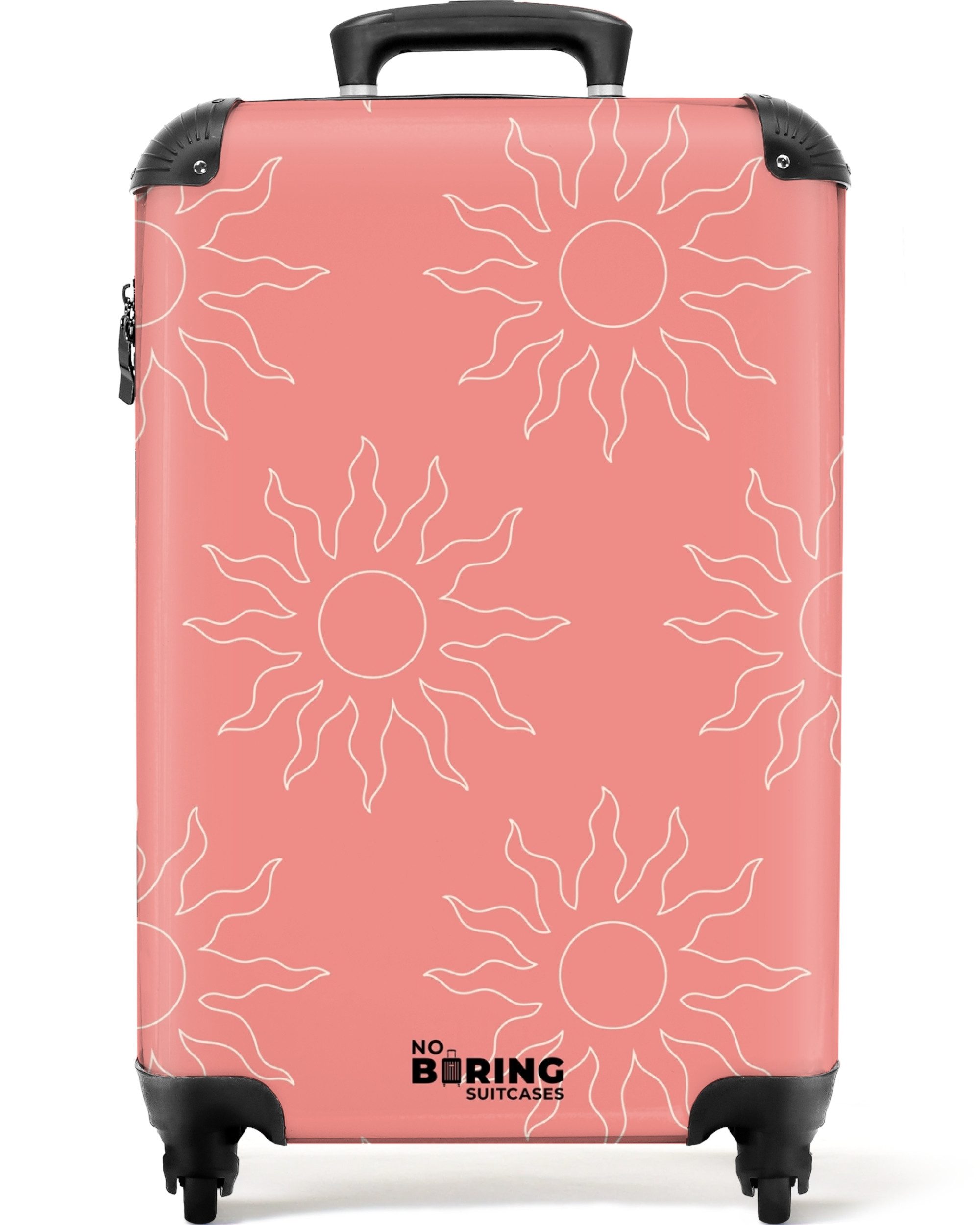 NoBoringSuitcases.com© Hartschalen-Trolley Rosa Sonnenmuster 55x35x20cm, 4 günstig online kaufen