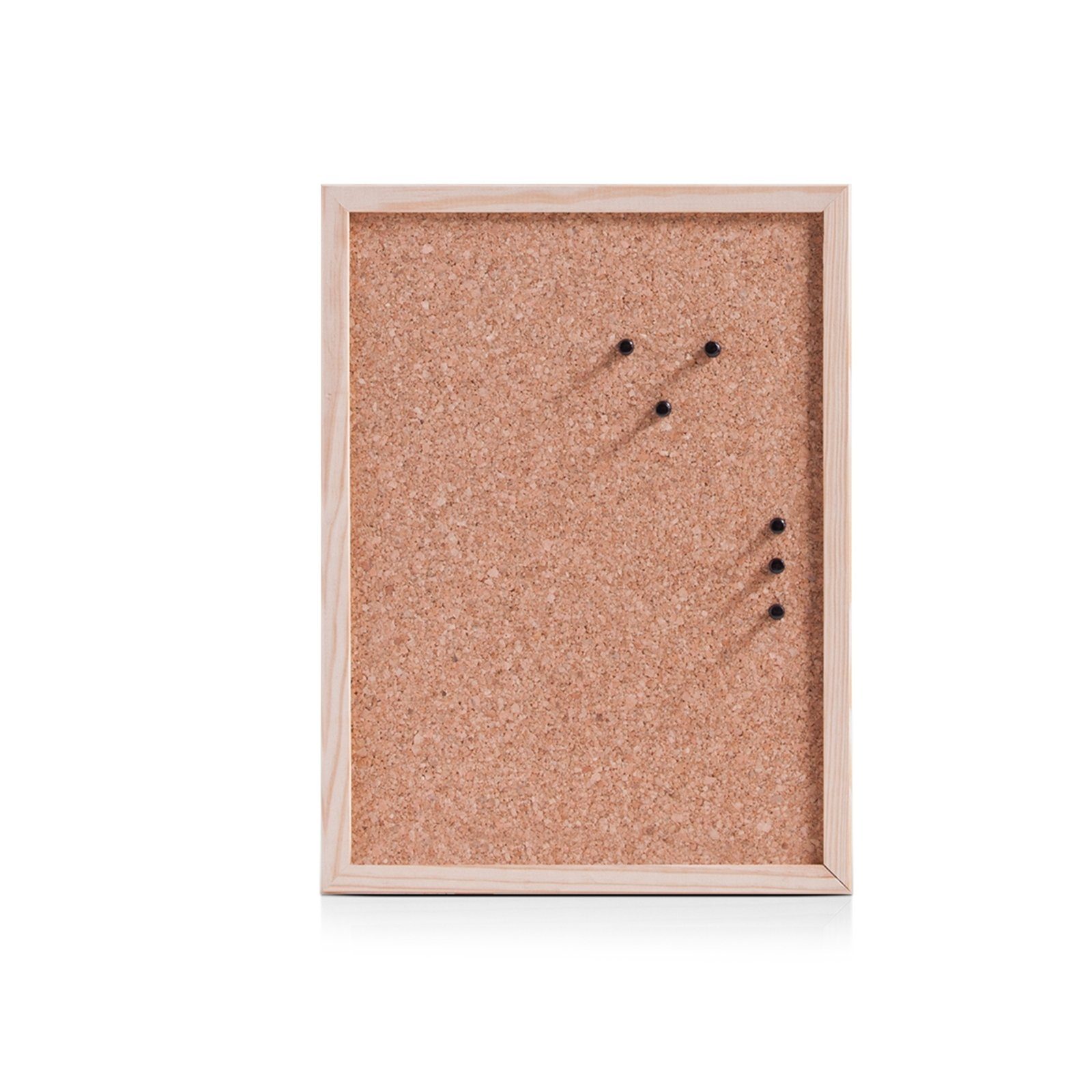 Zeller Present Pinnwand Pinnwand Kork Kieferrahmen, (Stück, 1-tlg., 1 Pinnwand 6 Pin, Ösen und Befestigungsmaterial zum aufhängen), Memoboard